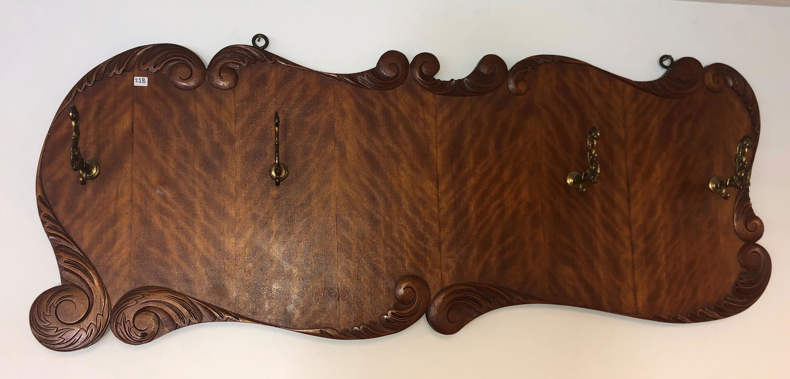 Wall-Hung Flamed Mahogany Hat Rack (1 of 4)