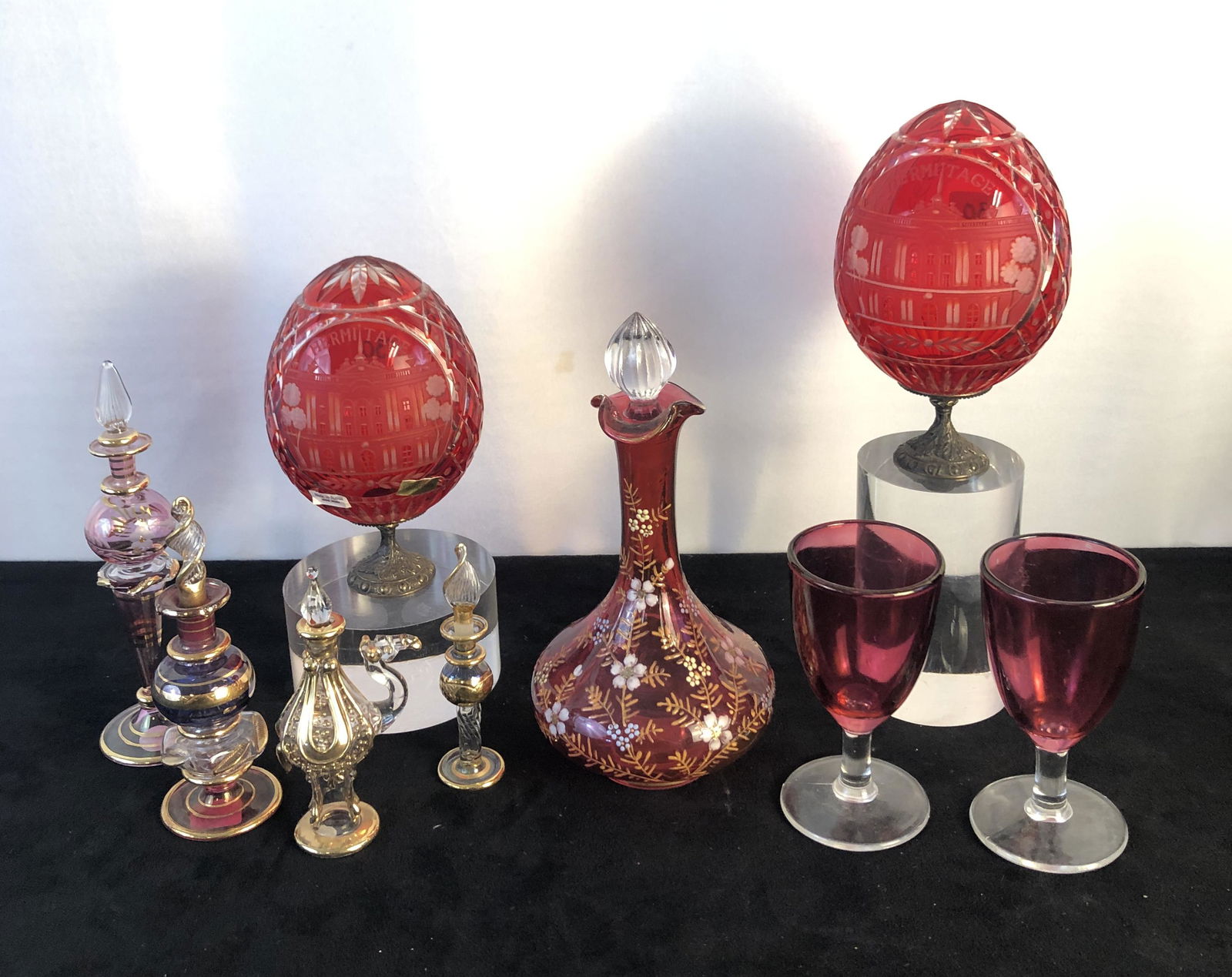 Art Glass Lot including Crystal Russian Eggs (1 of 9)