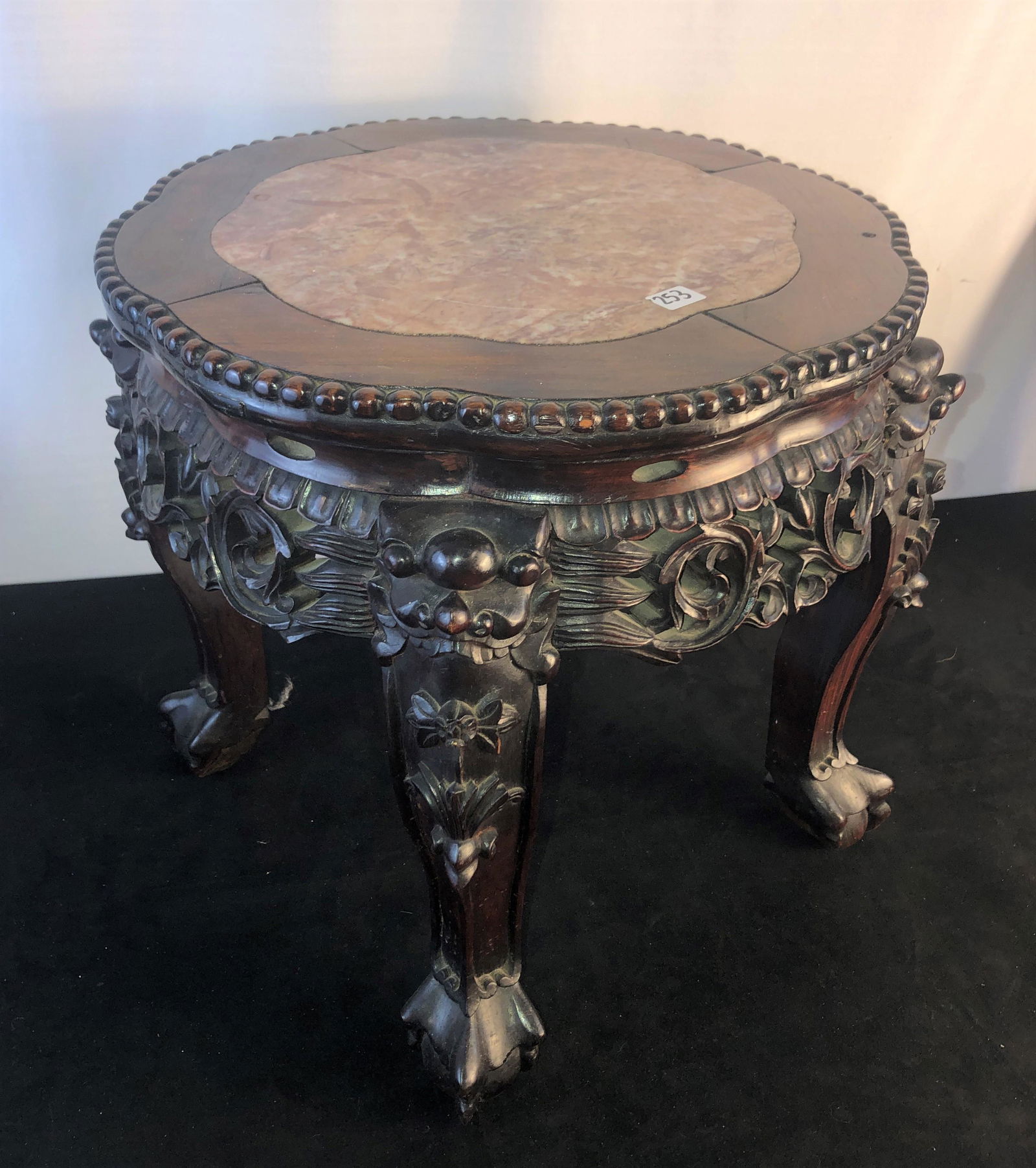 Oriental Marble-Top Table with Claw Feet (1 of 6)
