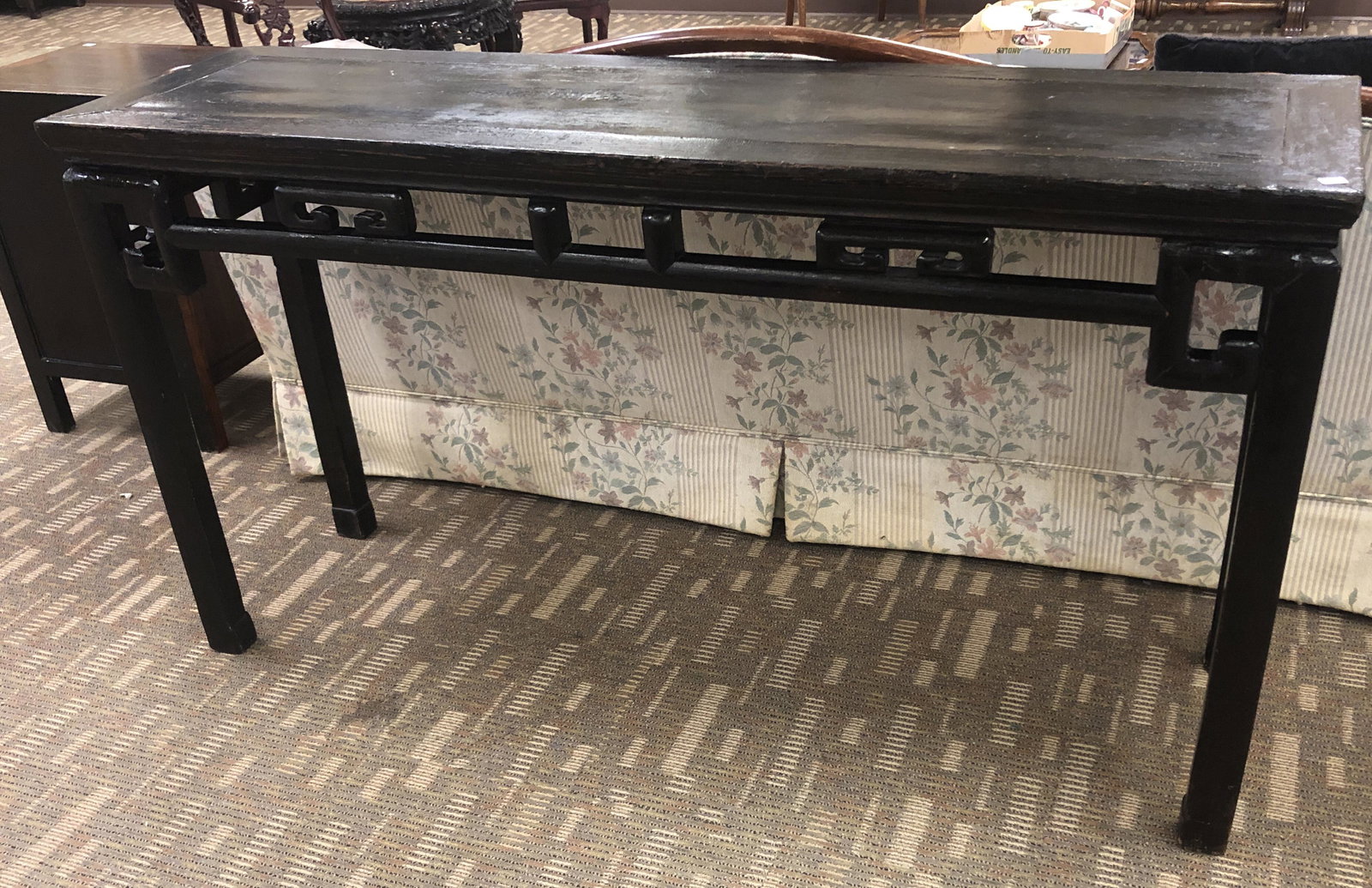 Oriental Black Lacquered Sofa Table (1 of 6)