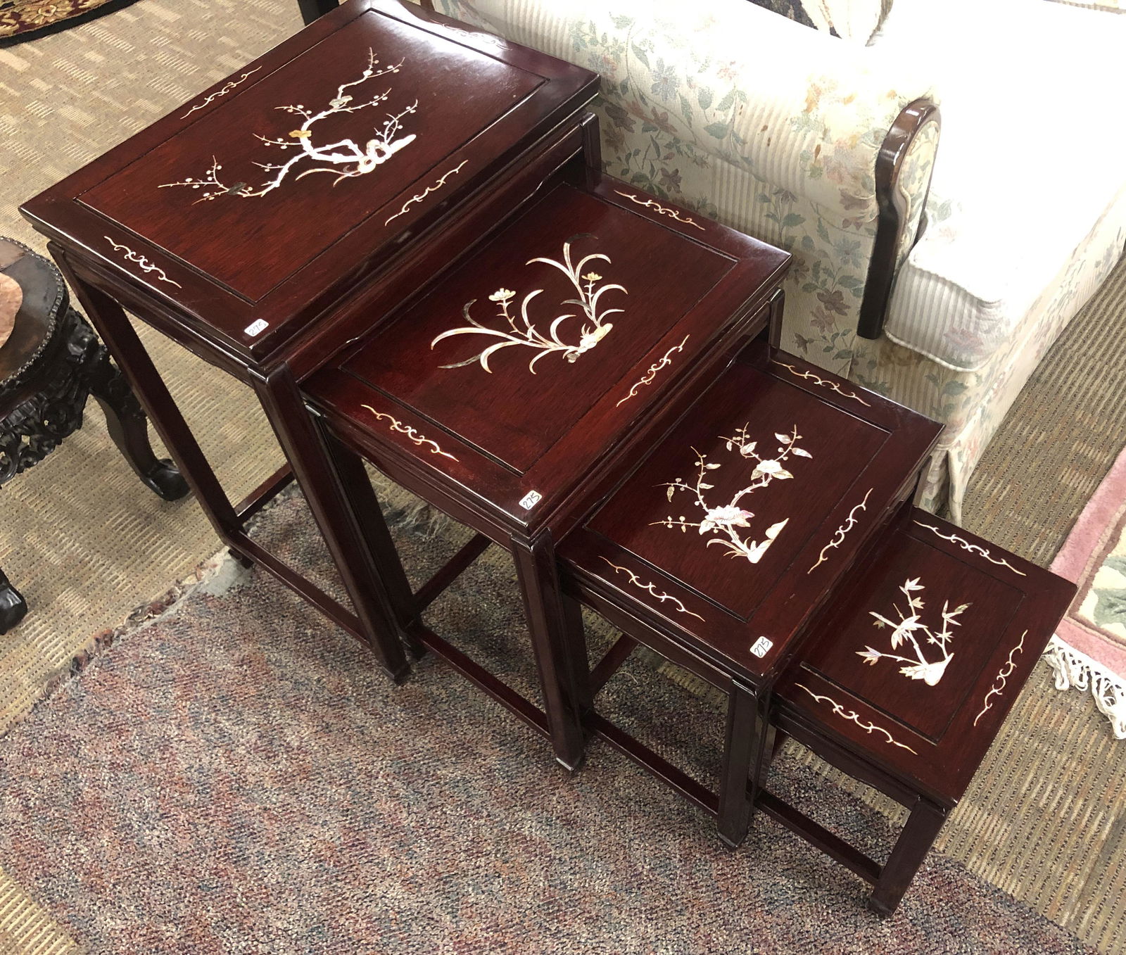 Oriental 4-Section Nesting Tables (1 of 7)