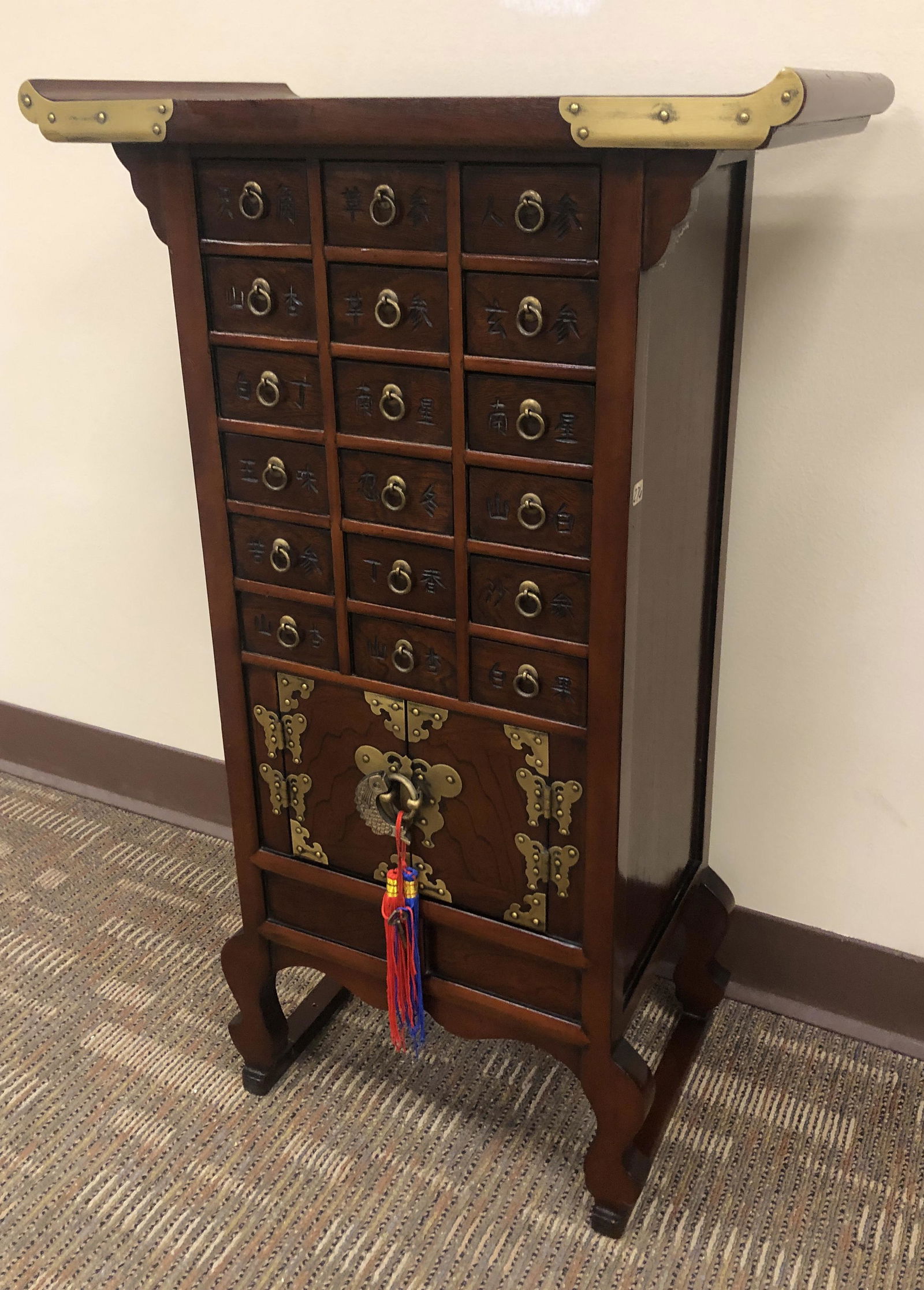 Oriental 18-Drawer Miniature Apothecary Cabinet (1 of 6)