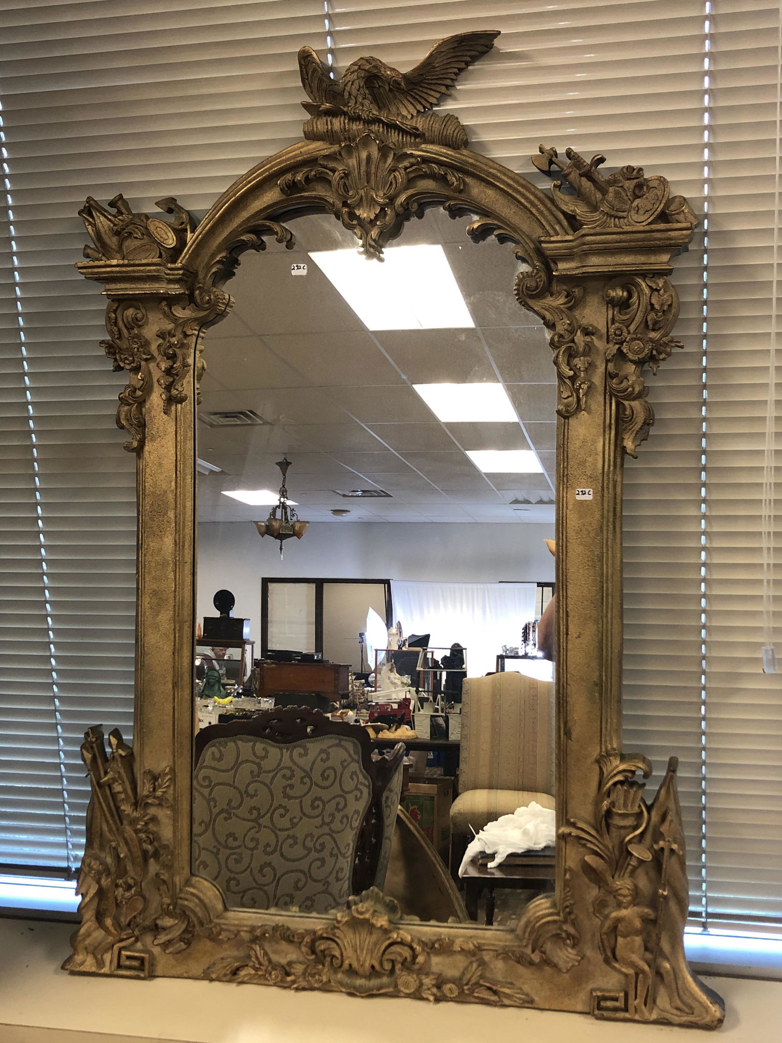 Elaborate Gold Leaf Entry Mirror (1 of 5)