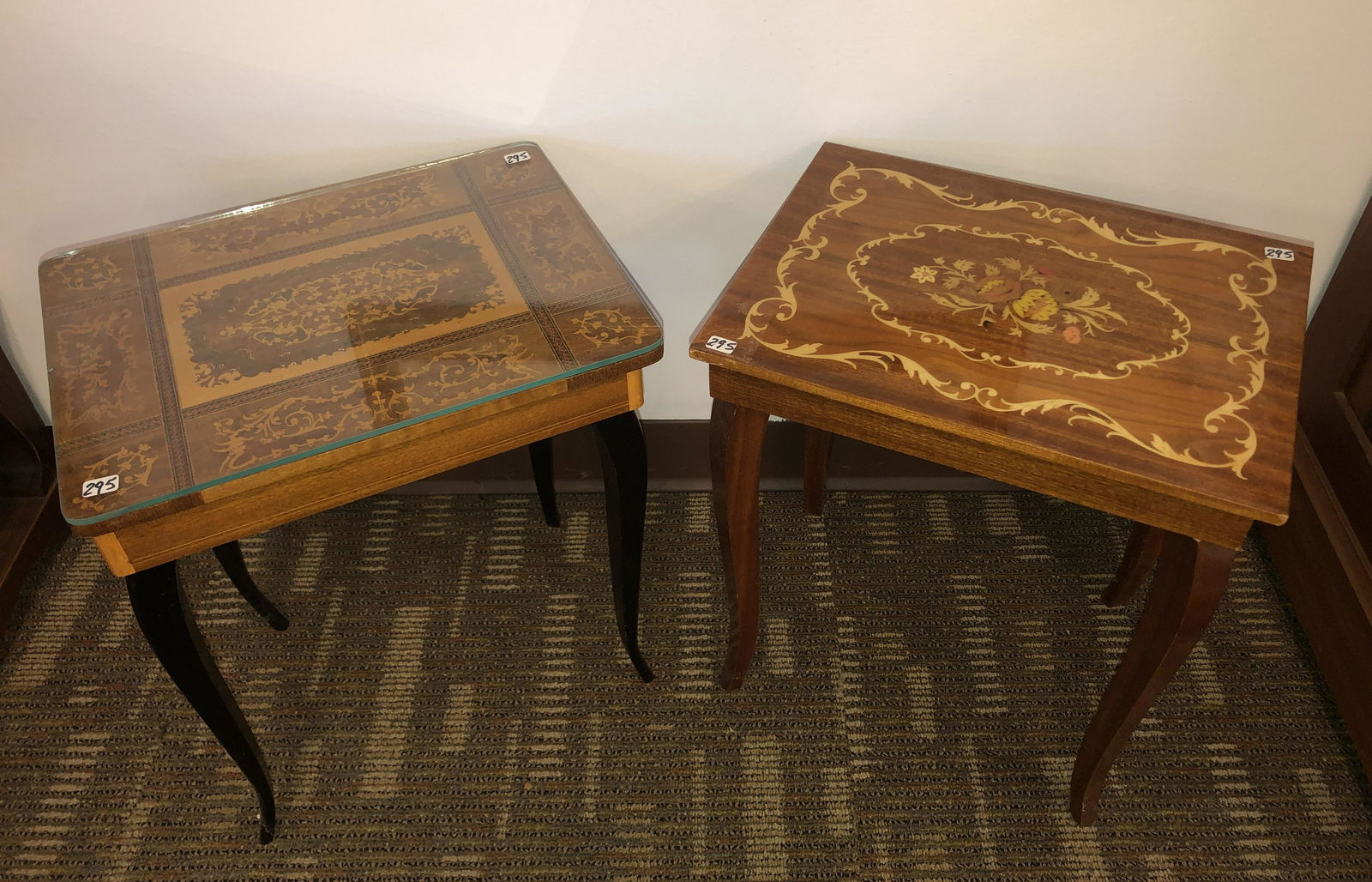 Pair of Italian Inlaid Music Box Tables (1 of 7)