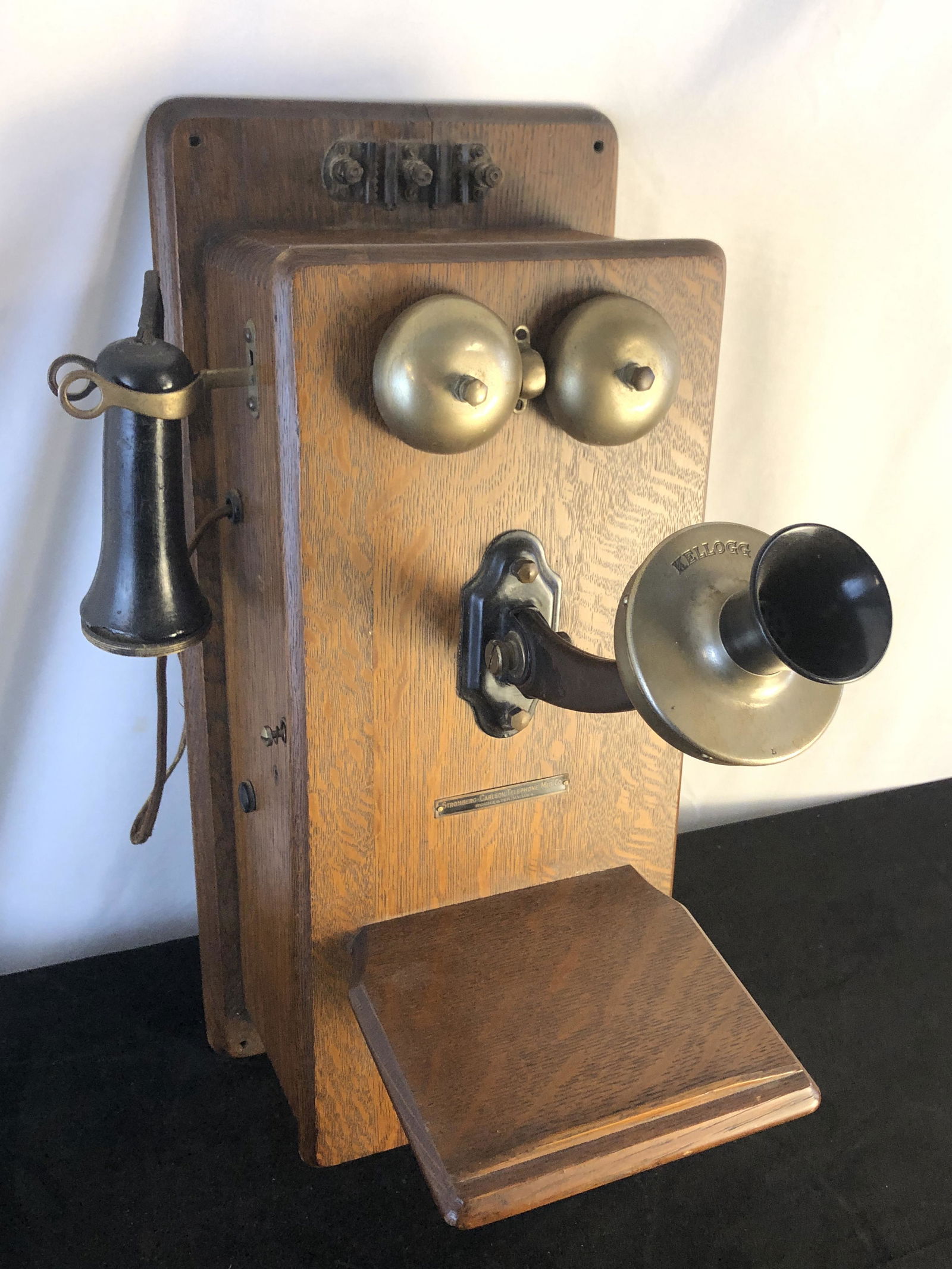 1900's Oak Wall Mount Phone (1 of 7)