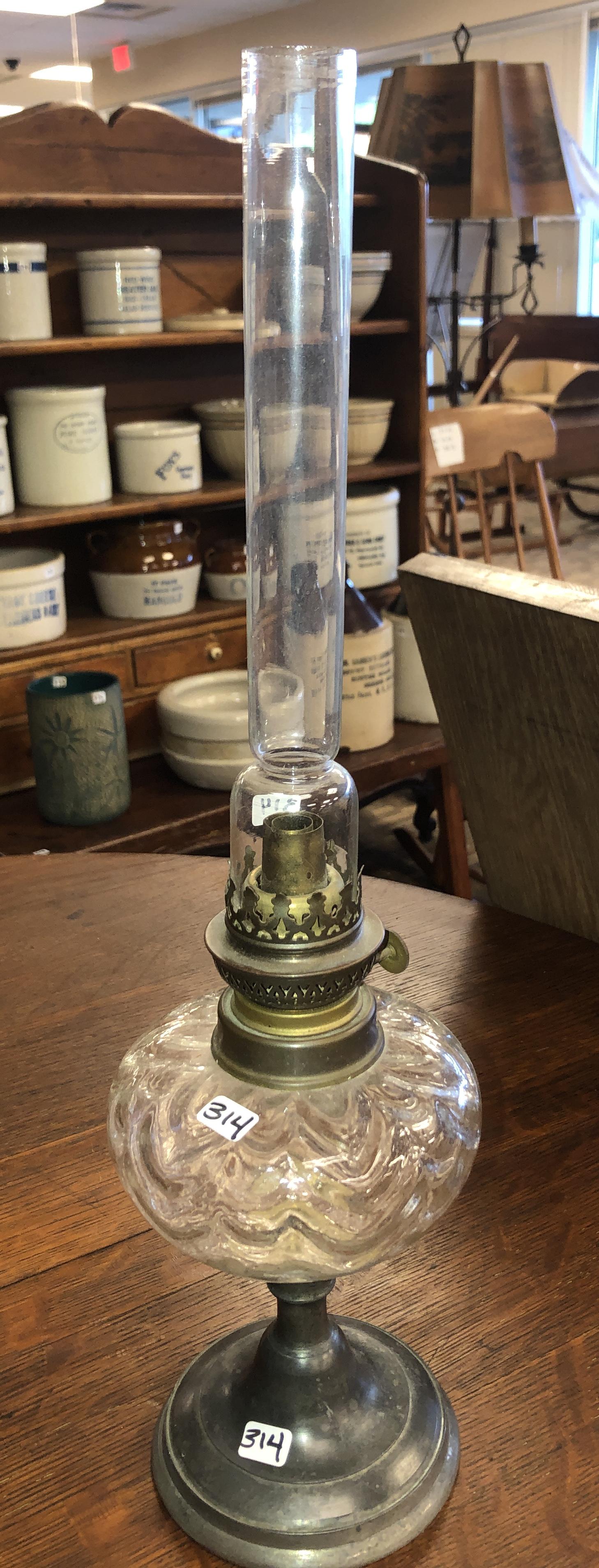 European Early Oil Lamp with Pencil Chimney (1 of 6)