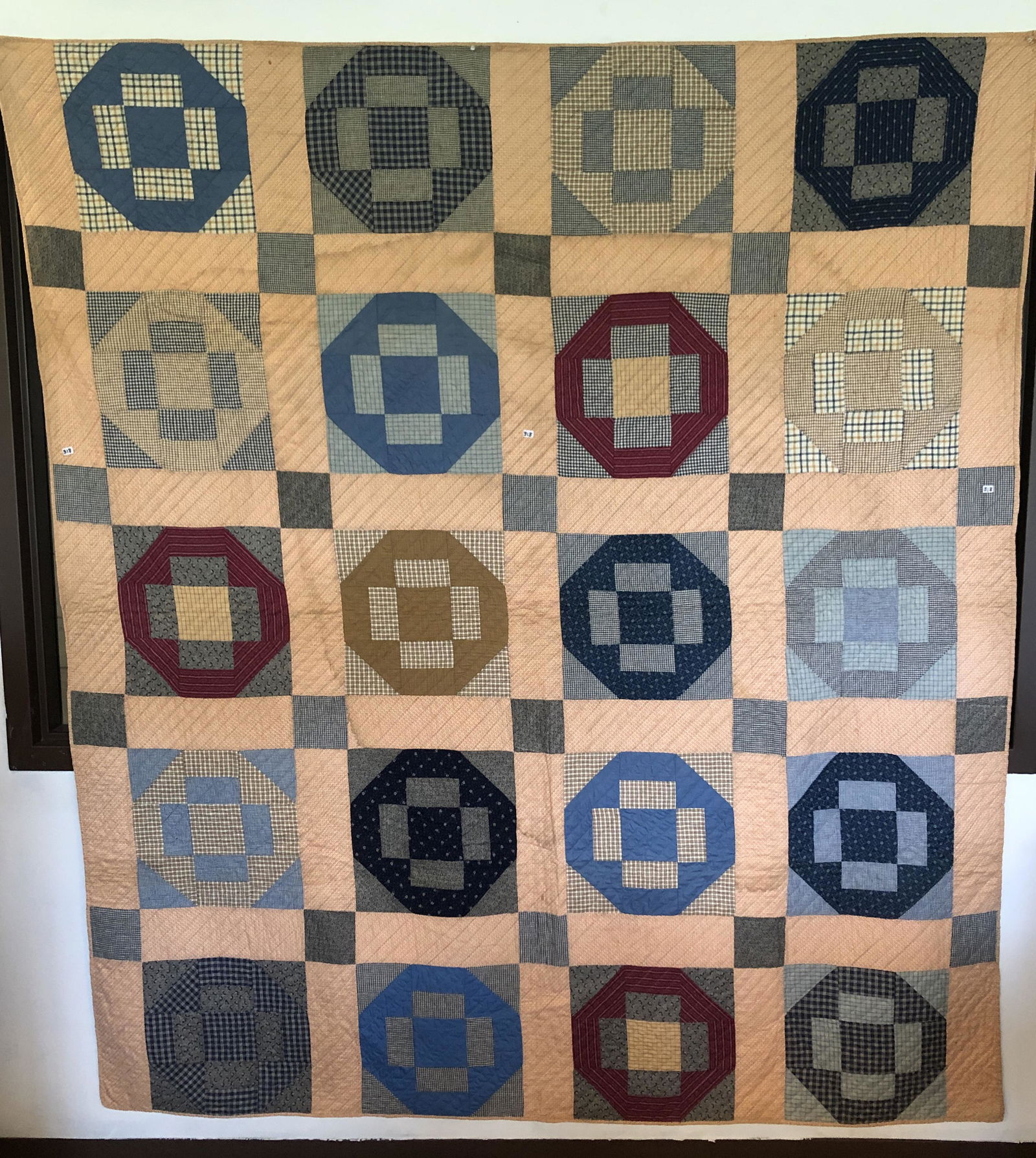 Early Geometric Quilt with Overstiching (1 of 5)