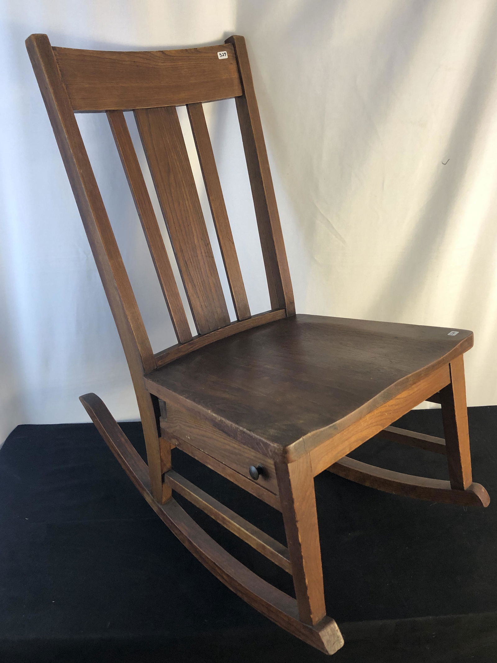 Mission Oak Rocker with Drawer (1 of 5)