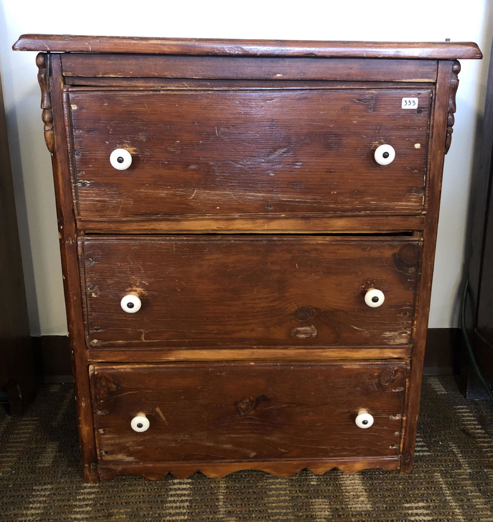 3 Drawer Small Pine Chest (1 of 6)