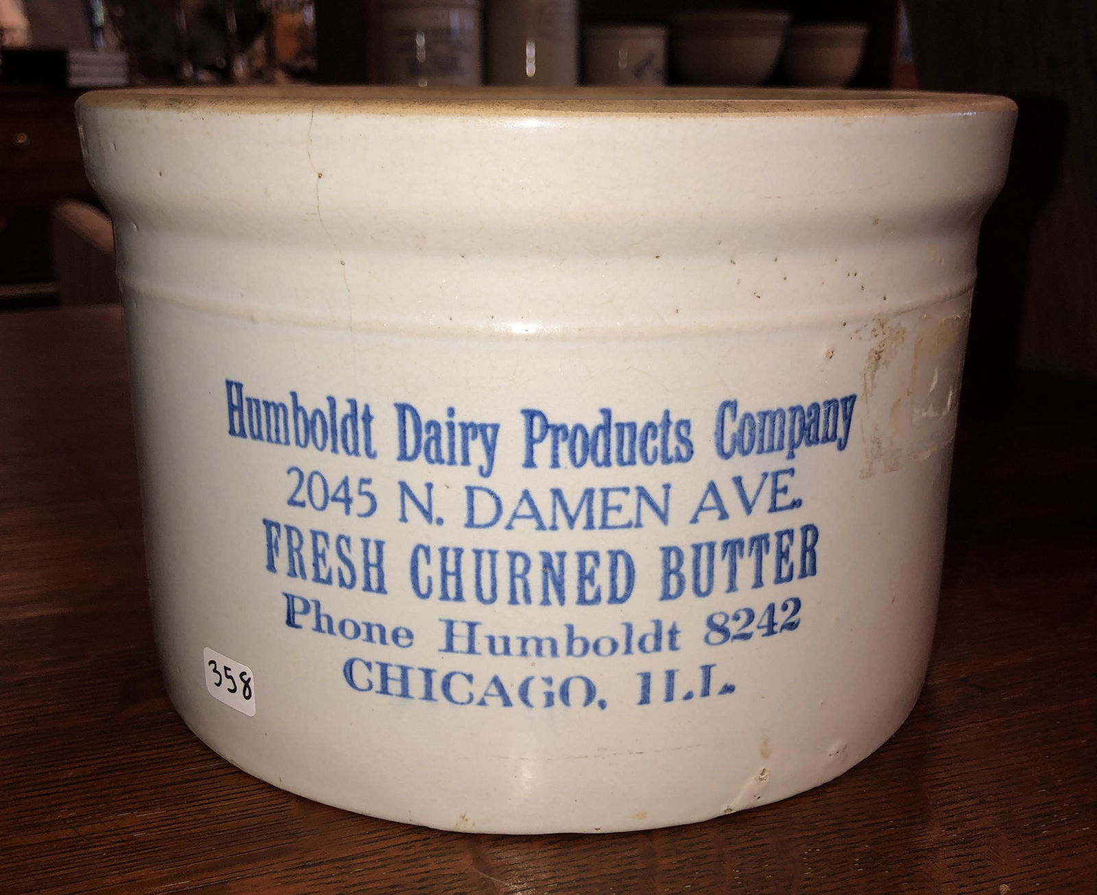 Large Advertising Butter Crock Humboldt Dairy Products Co. (1 of 4)