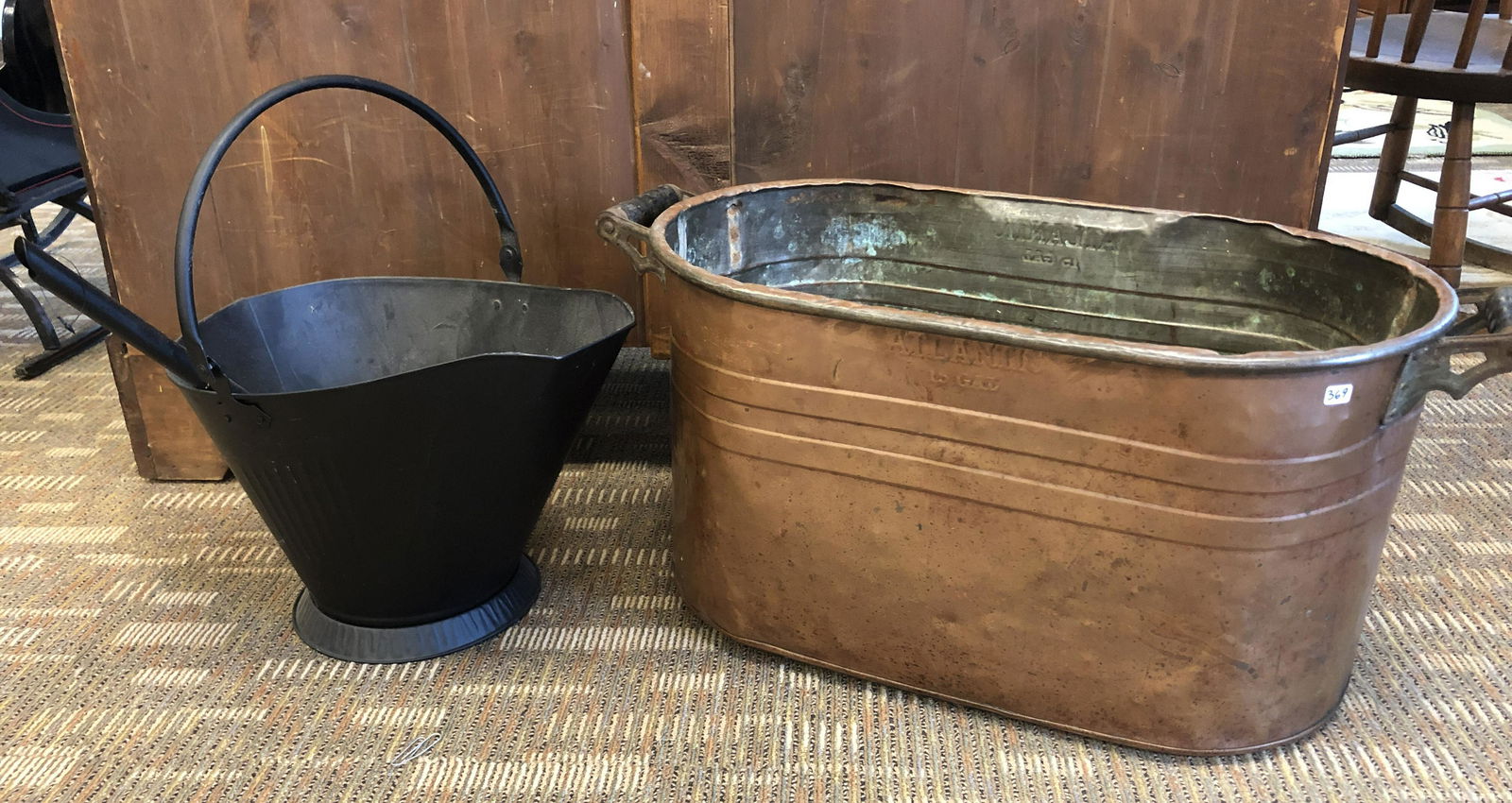 Copper Boiler and Coal Scuttle with Shovel (1 of 5)