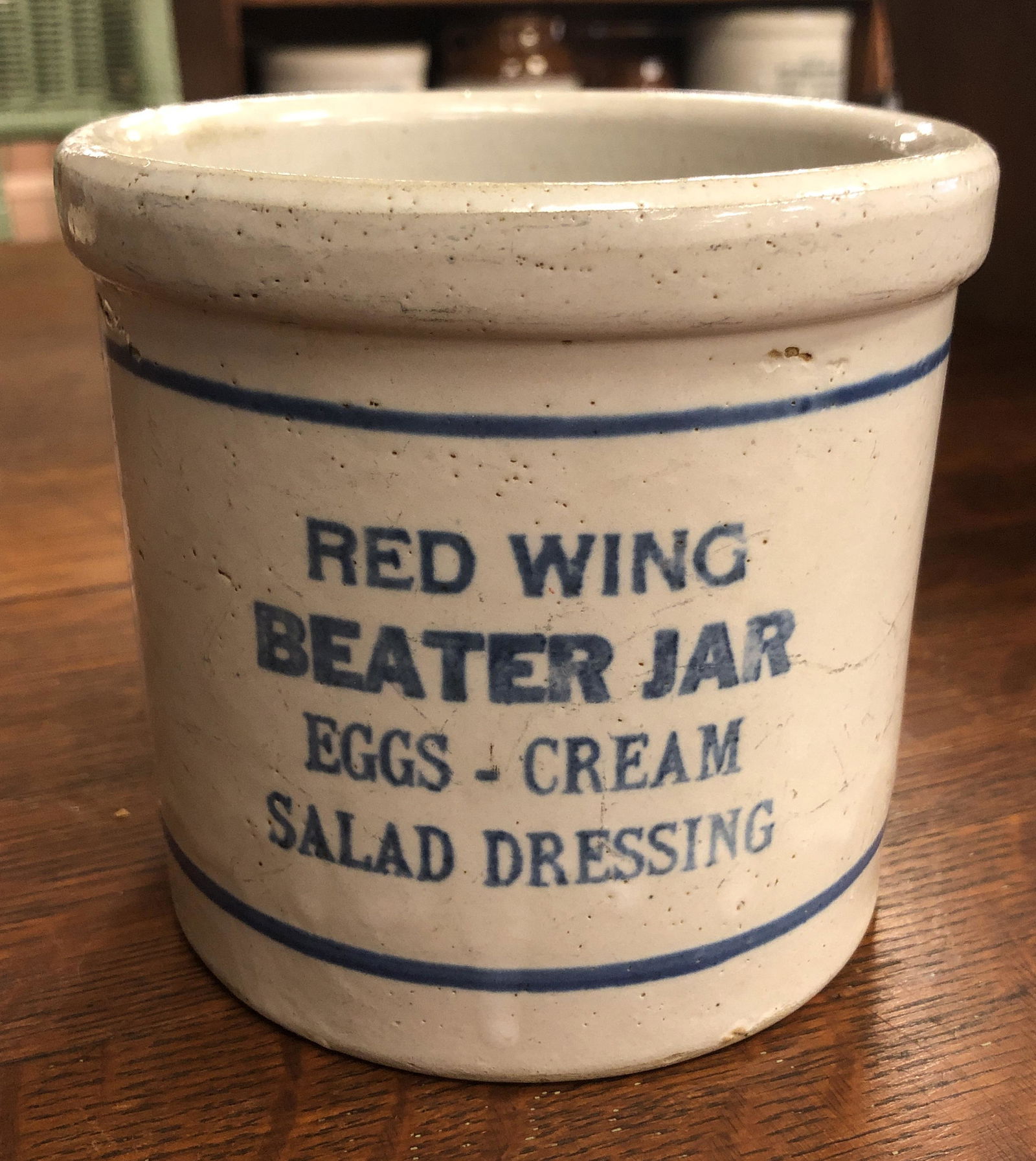 Double Sided Red Wing Advertising Crock (1 of 4)