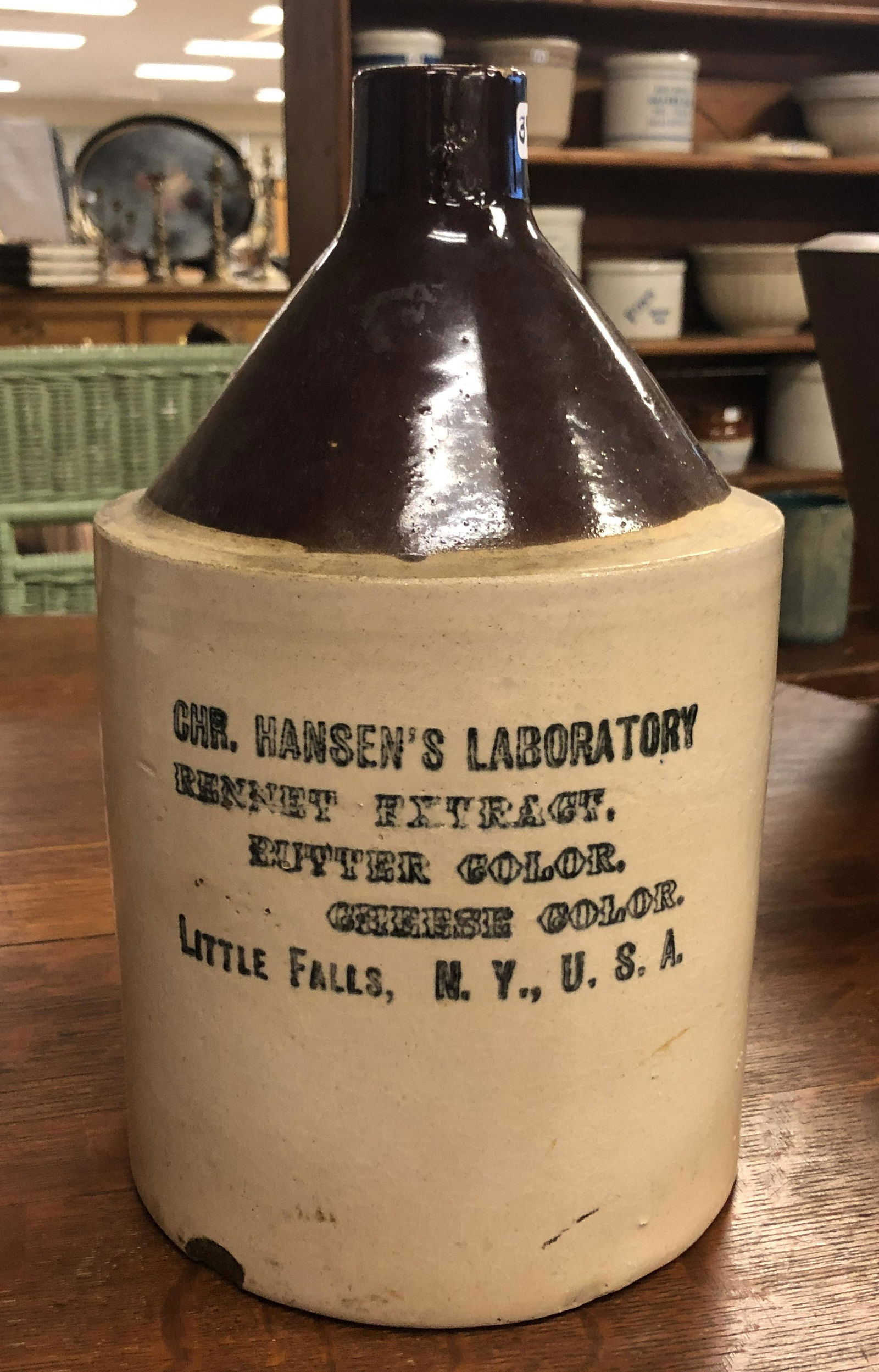 Stoneware Rennet Extract Jug Chr. Hansen's Laboratory (1 of 4)