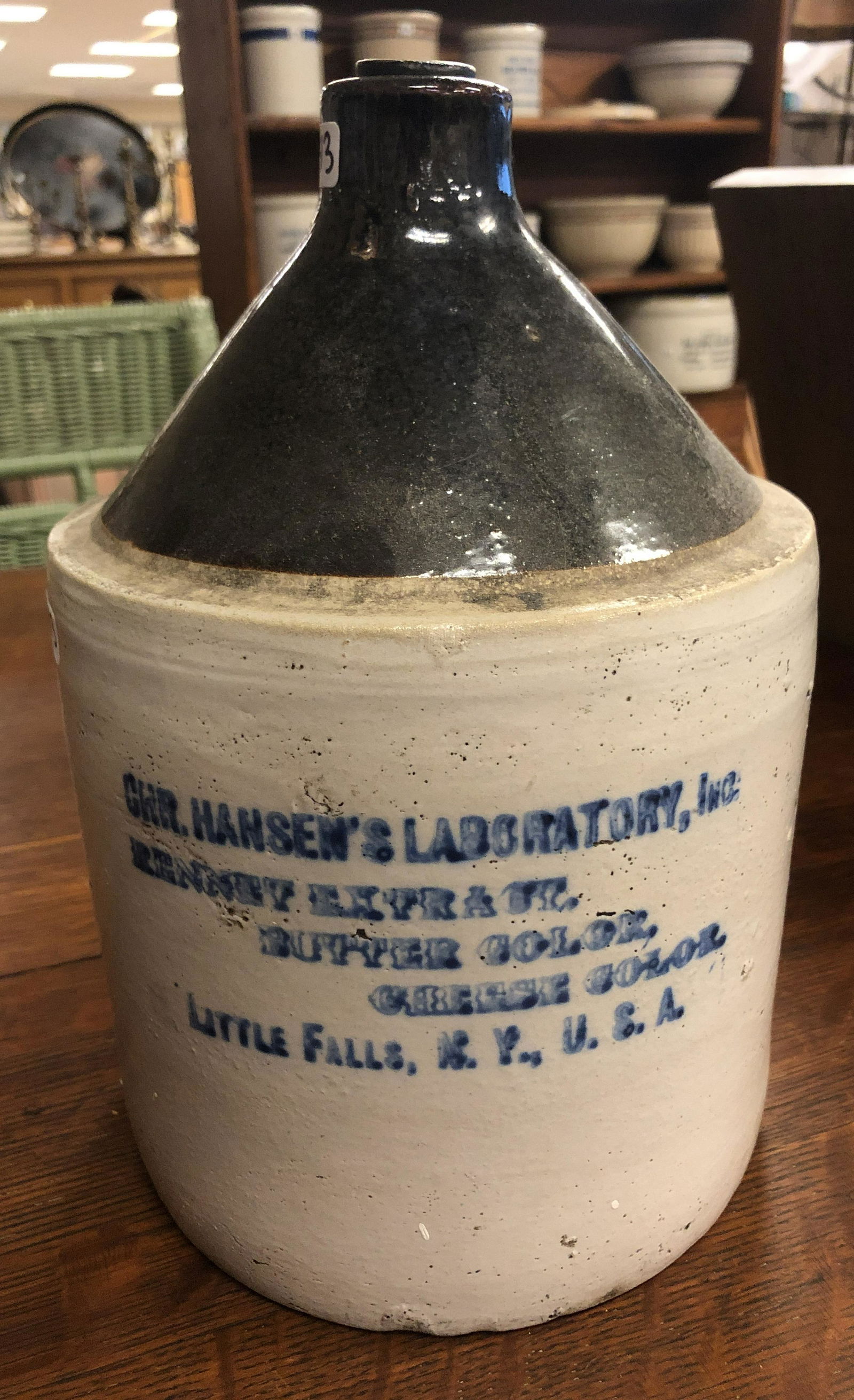 Stoneware Rennet Extract Jug Chr. Hansen's Laboratory (1 of 5)