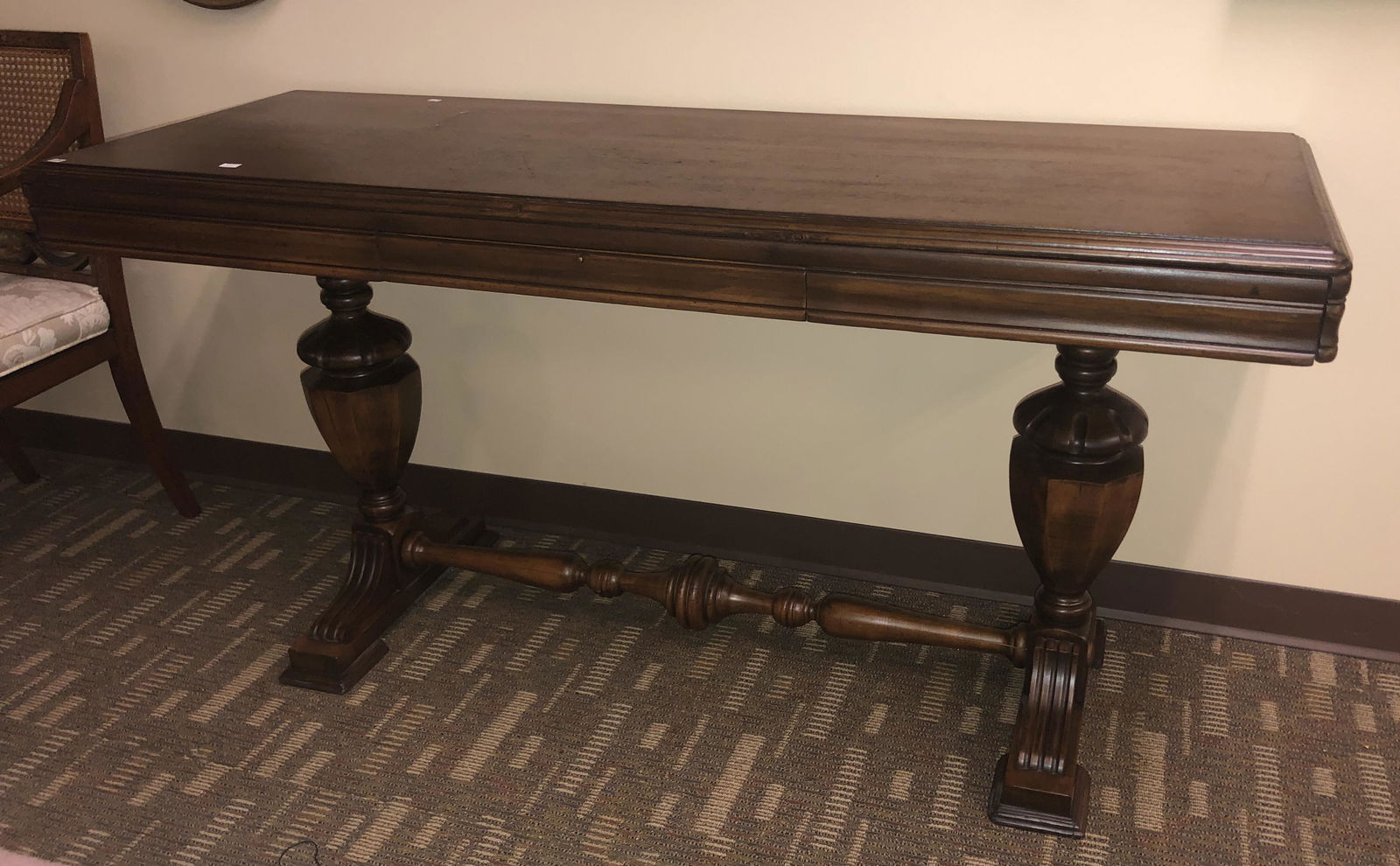 1920's Bulbous Leg Library Table (1 of 4)