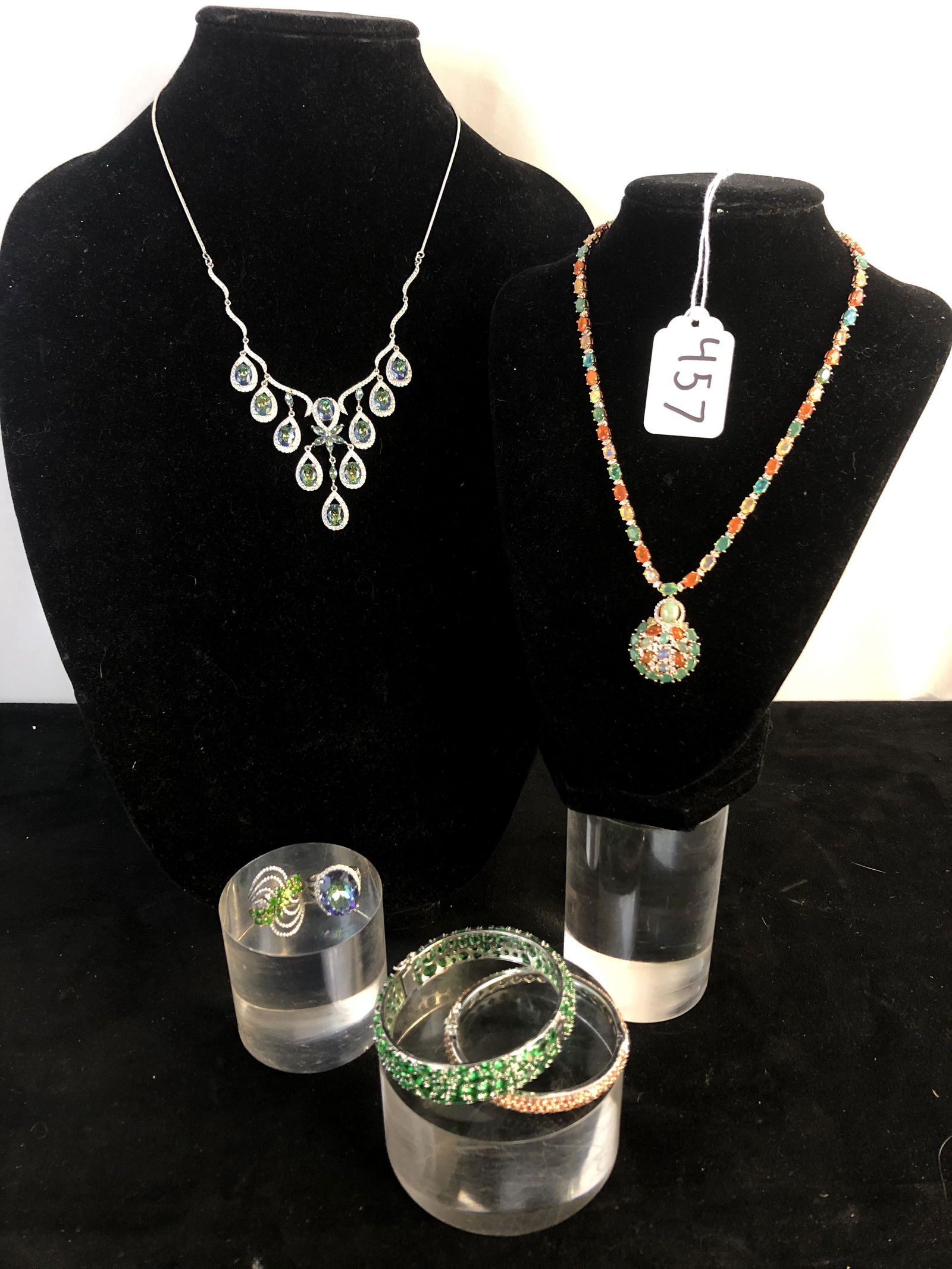 Sterling Lot of 2 Necklaces, 2 rings and 2 Bracelets (1 of 7)