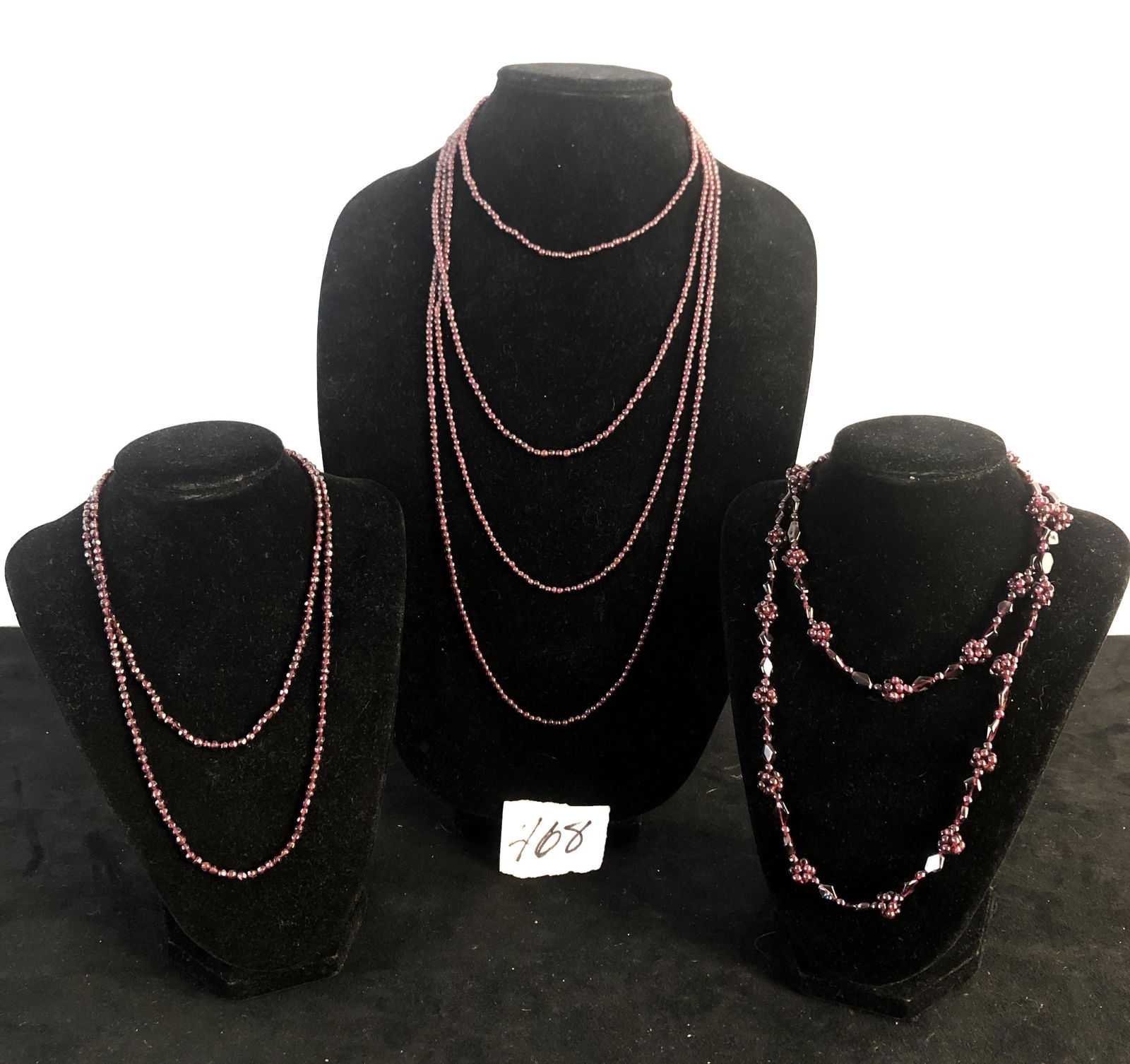 3 Garnet Necklaces (1 of 5)
