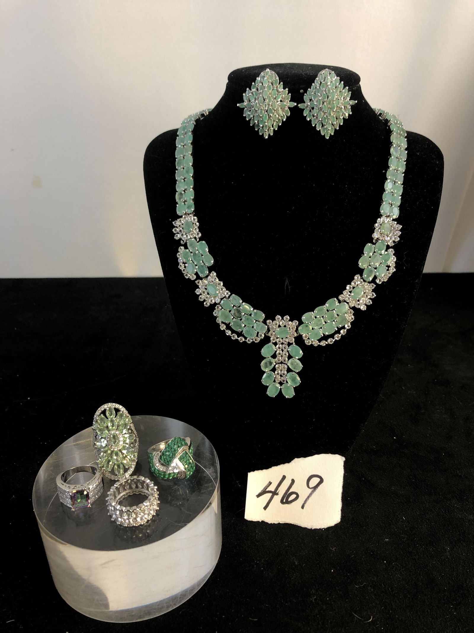 Sterling Necklace, Earrings and 4 Rings (1 of 5)