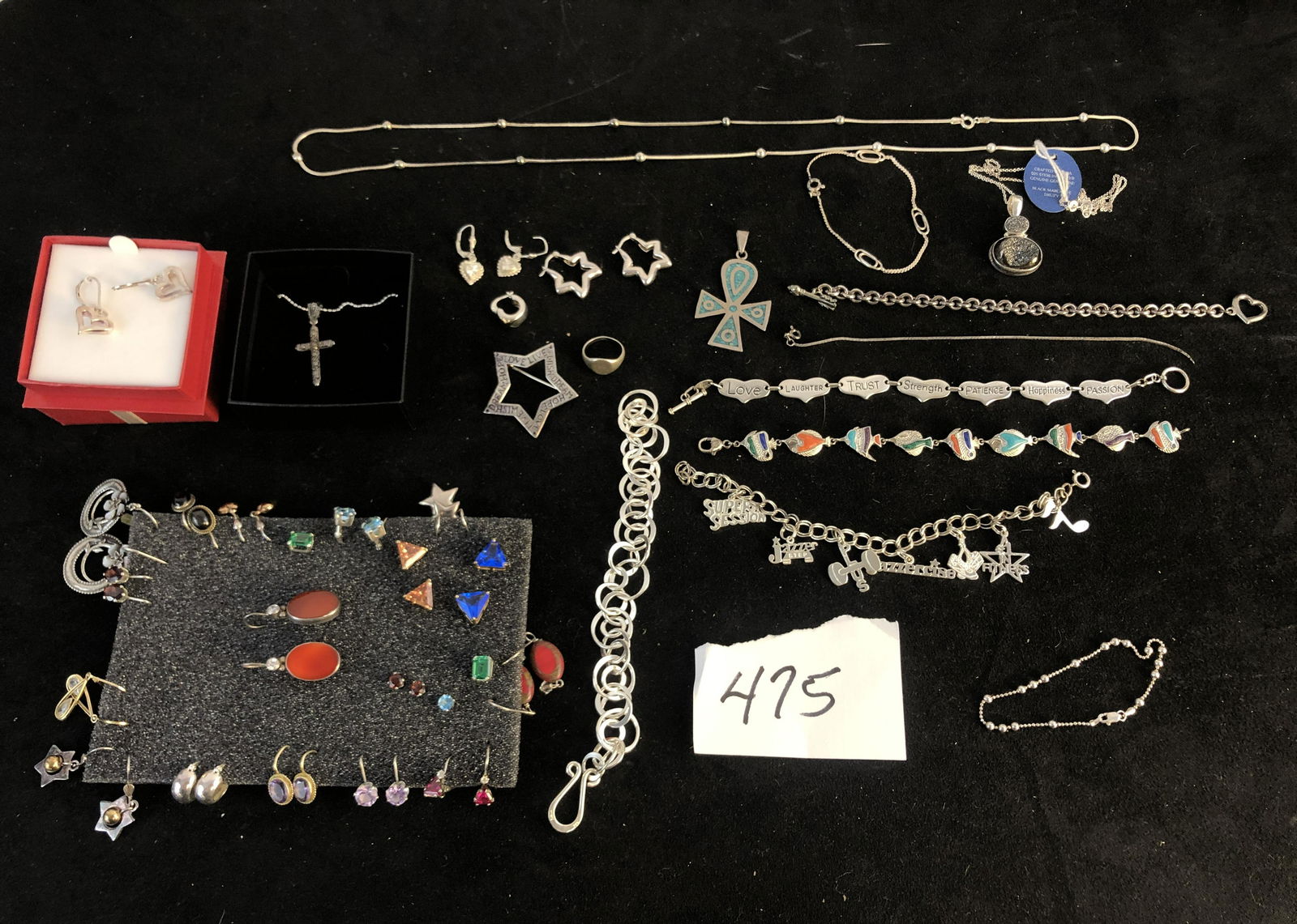 Lot of Sterling Earrings, Bracelets and More (1 of 7)