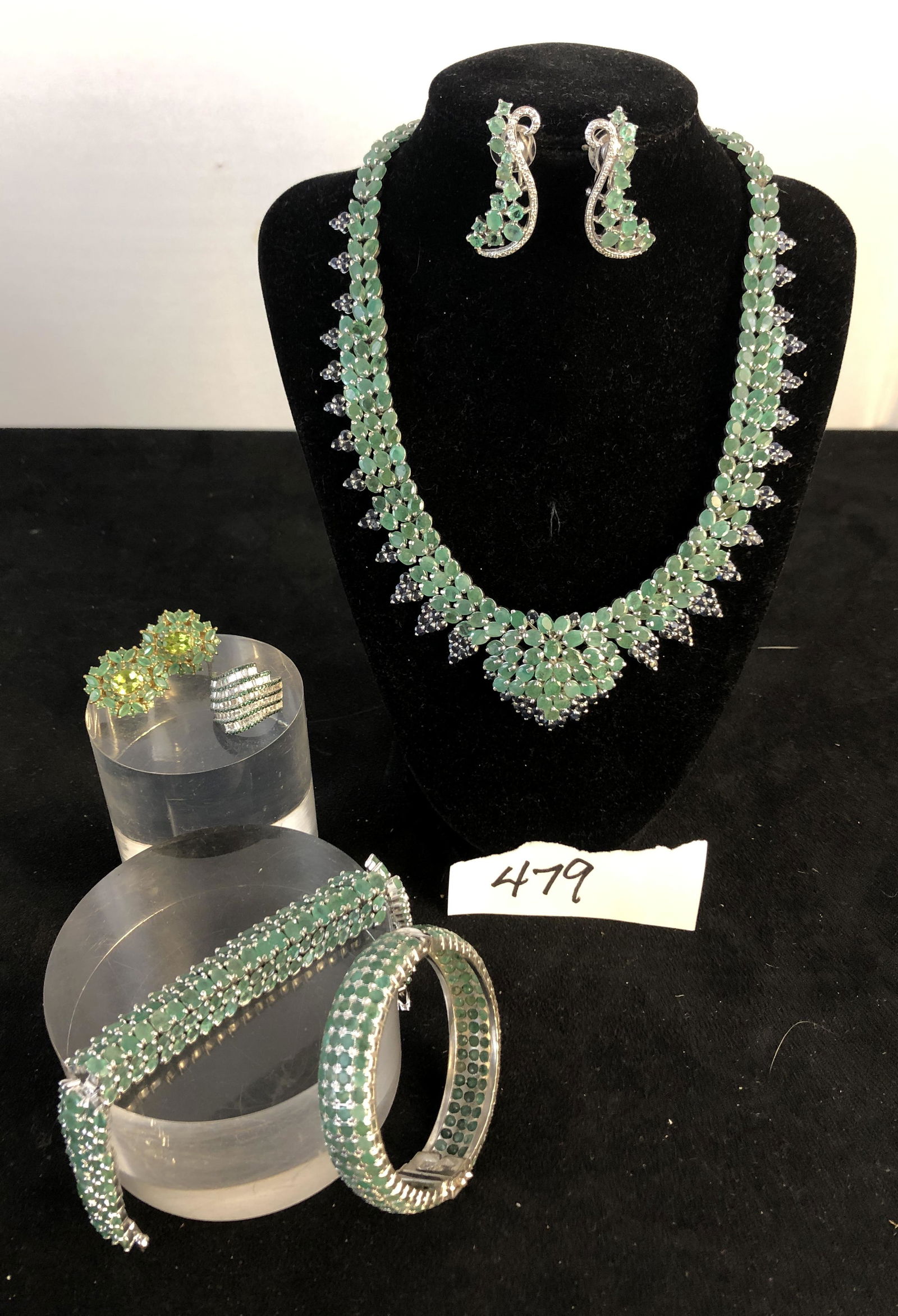 Sterling Necklace, 2 Pairs of Earrings, 2 Bracelets and Ring (1 of 6)