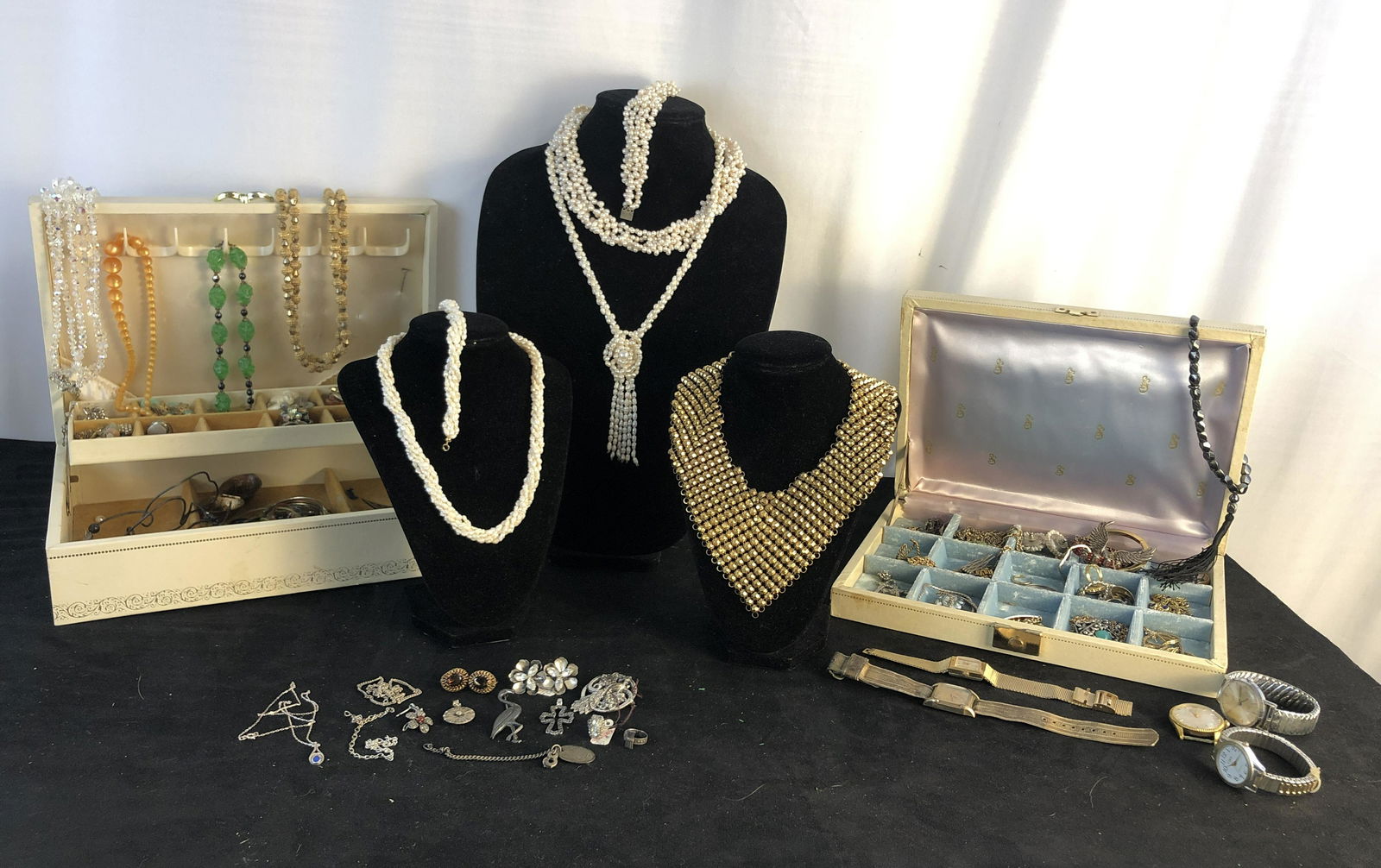 2 Boxes of Vintage Real Pearls, Sterling and Costume Jewelry (1 of 7)