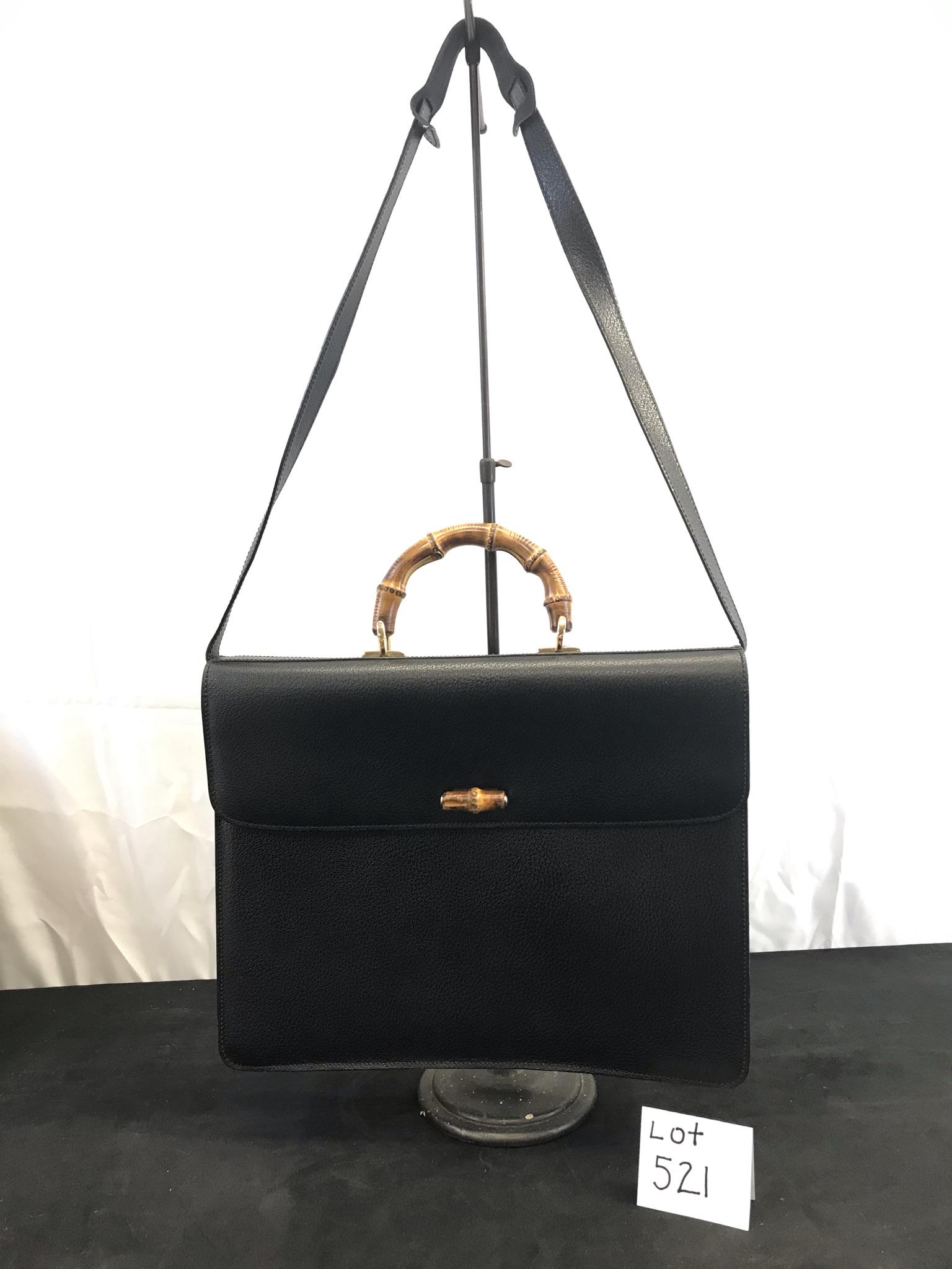 Gucci Leather Briefcase w/ Bamboo Handle (1 of 9)