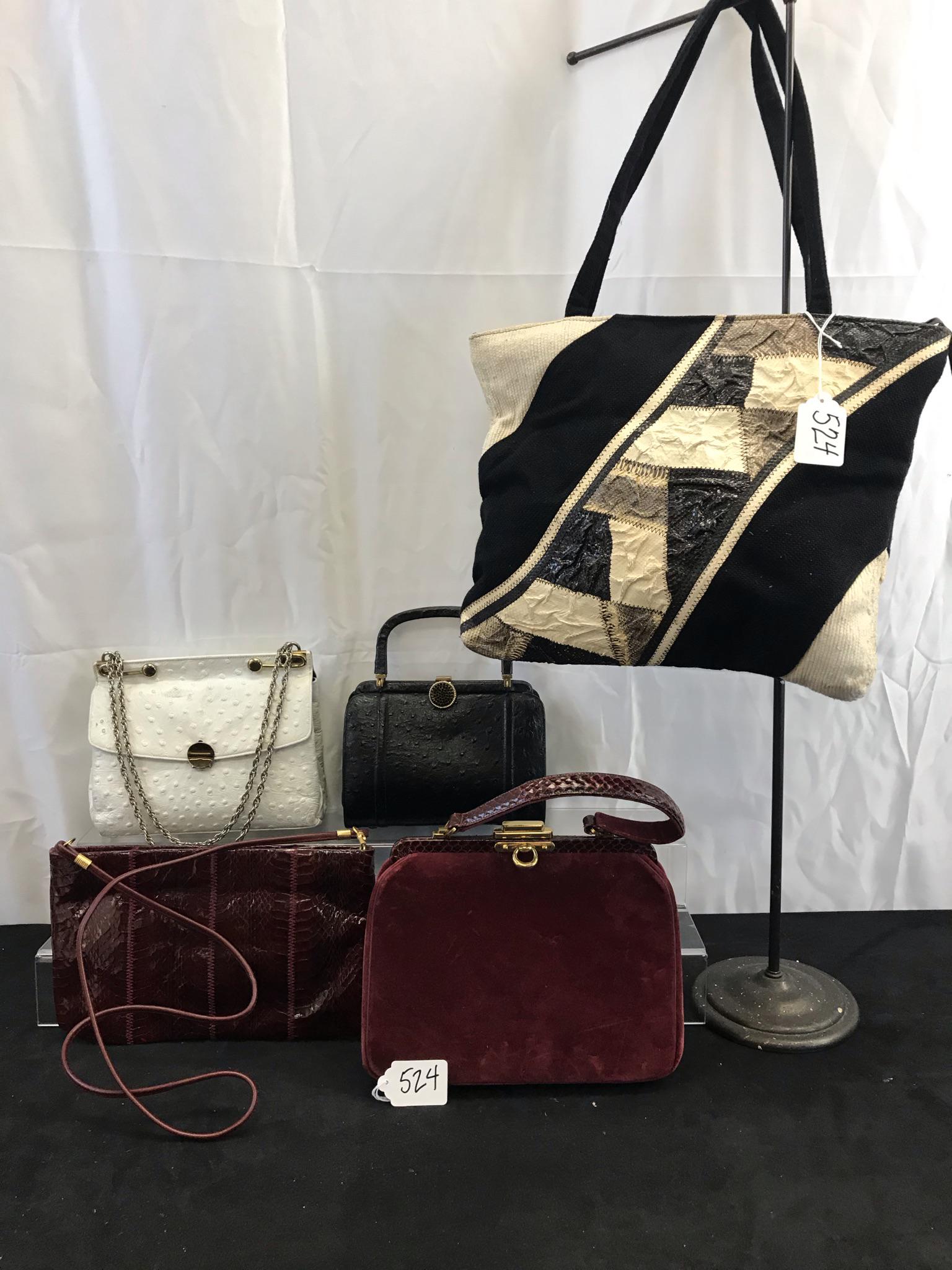 Group of 60/70's Exotic Skin Purses (1 of 9)