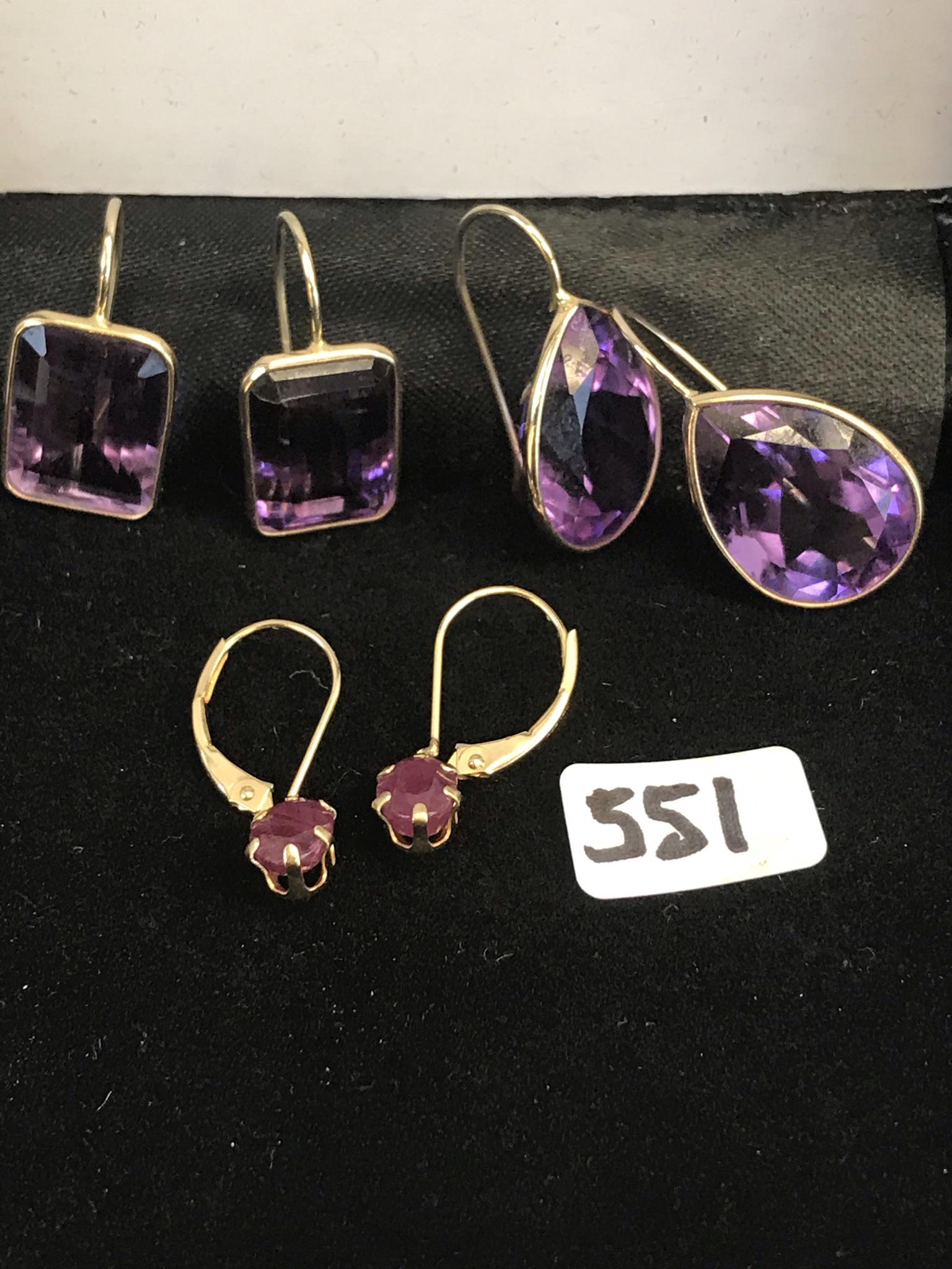 14K Gold Amethyst and Ruby Earrings (1 of 14)