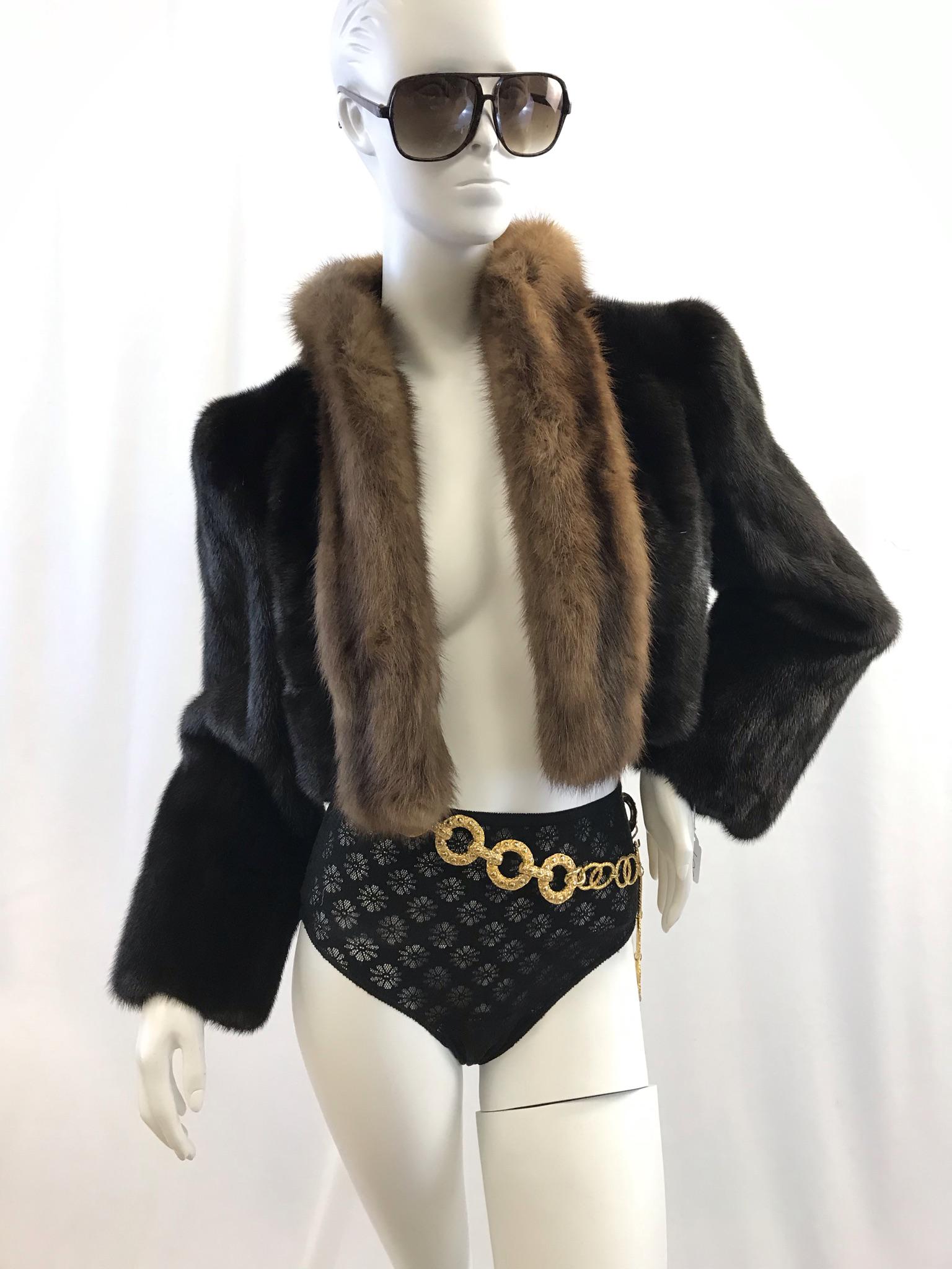 Mink and Sable Cropped Jacket, belt (1 of 8)