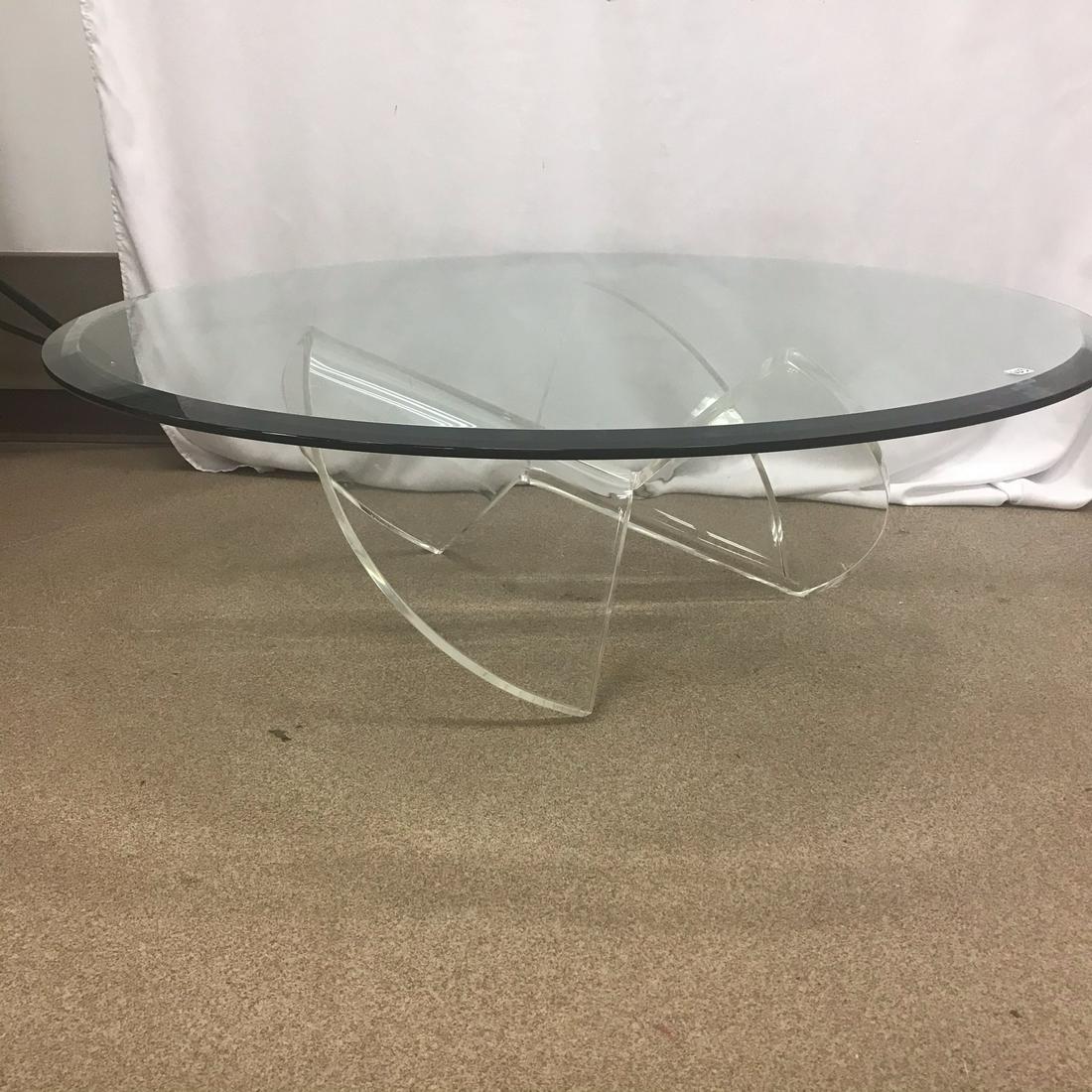 MCM Lucite Glass Top Coffee Table (1 of 4)
