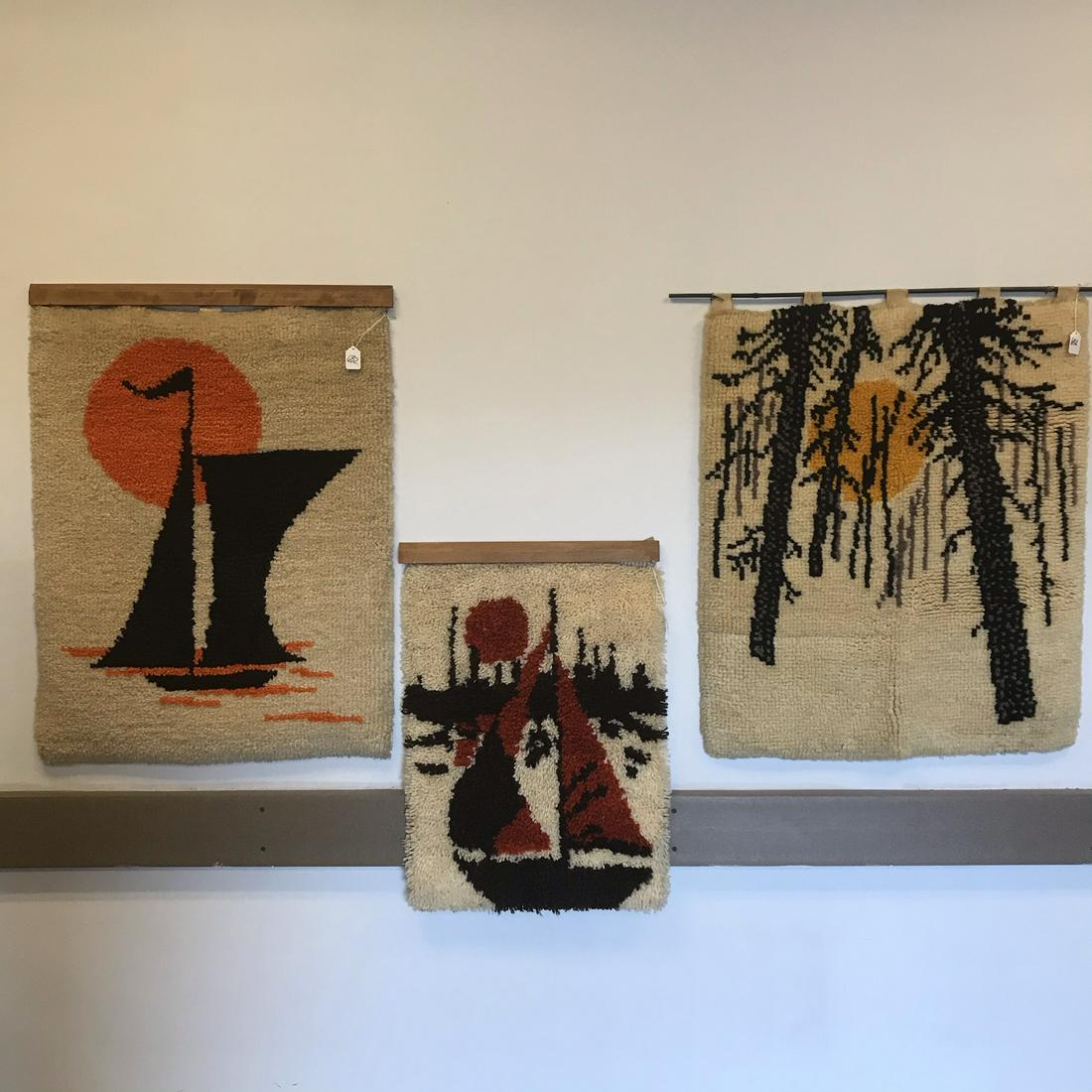 MCM Hook Rug Wall Hangings (1 of 6)