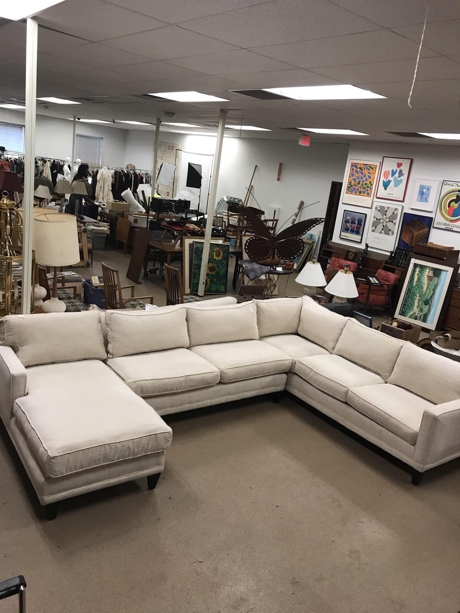 White 3 Pc L Shaped Sectional Sofa (1 of 6)