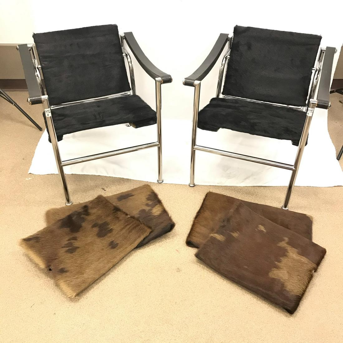 2 Corbusier Cowhide/Chrome LC1 Chairs (1 of 14)