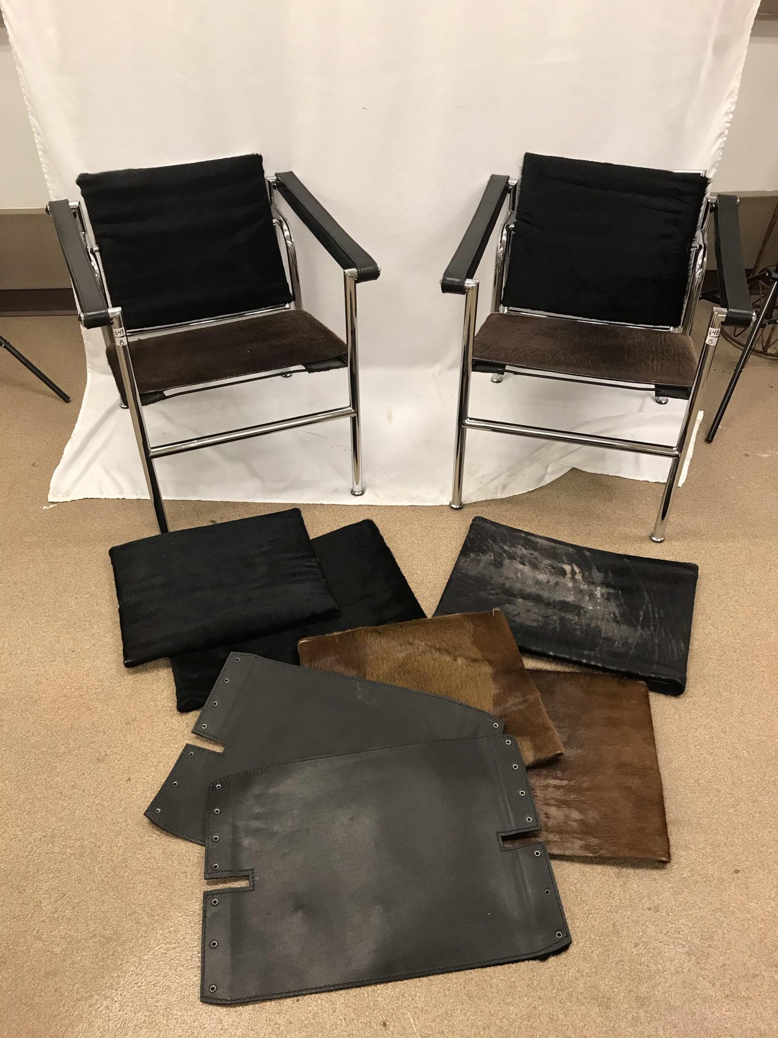 2 Le Corbusier Hide Covered LC1 Chairs (1 of 15)