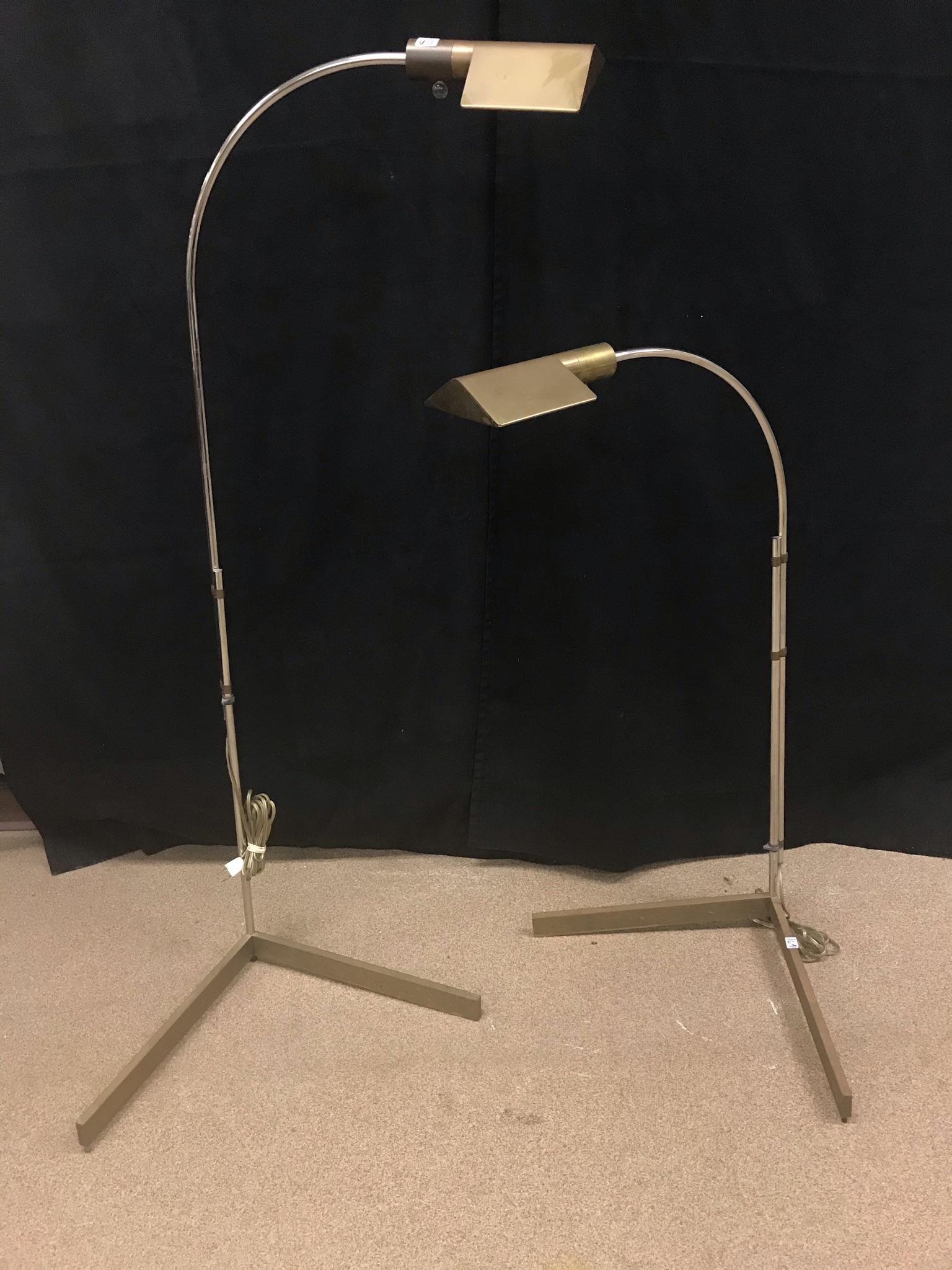 MCM Pair of Brass and Lucite Floor Lamps (1 of 7)