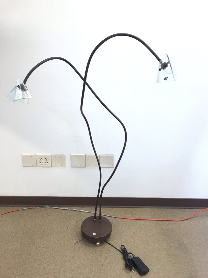 Double Armed Modern Copper Floor Lamp (1 of 5)