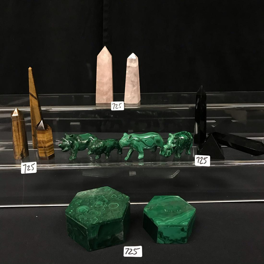 Malachite and Stone Figures and Crystals (1 of 9)