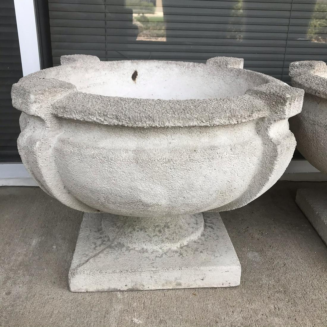 Neoclassic Concrete Garden Urns, Pair (1 of 3)