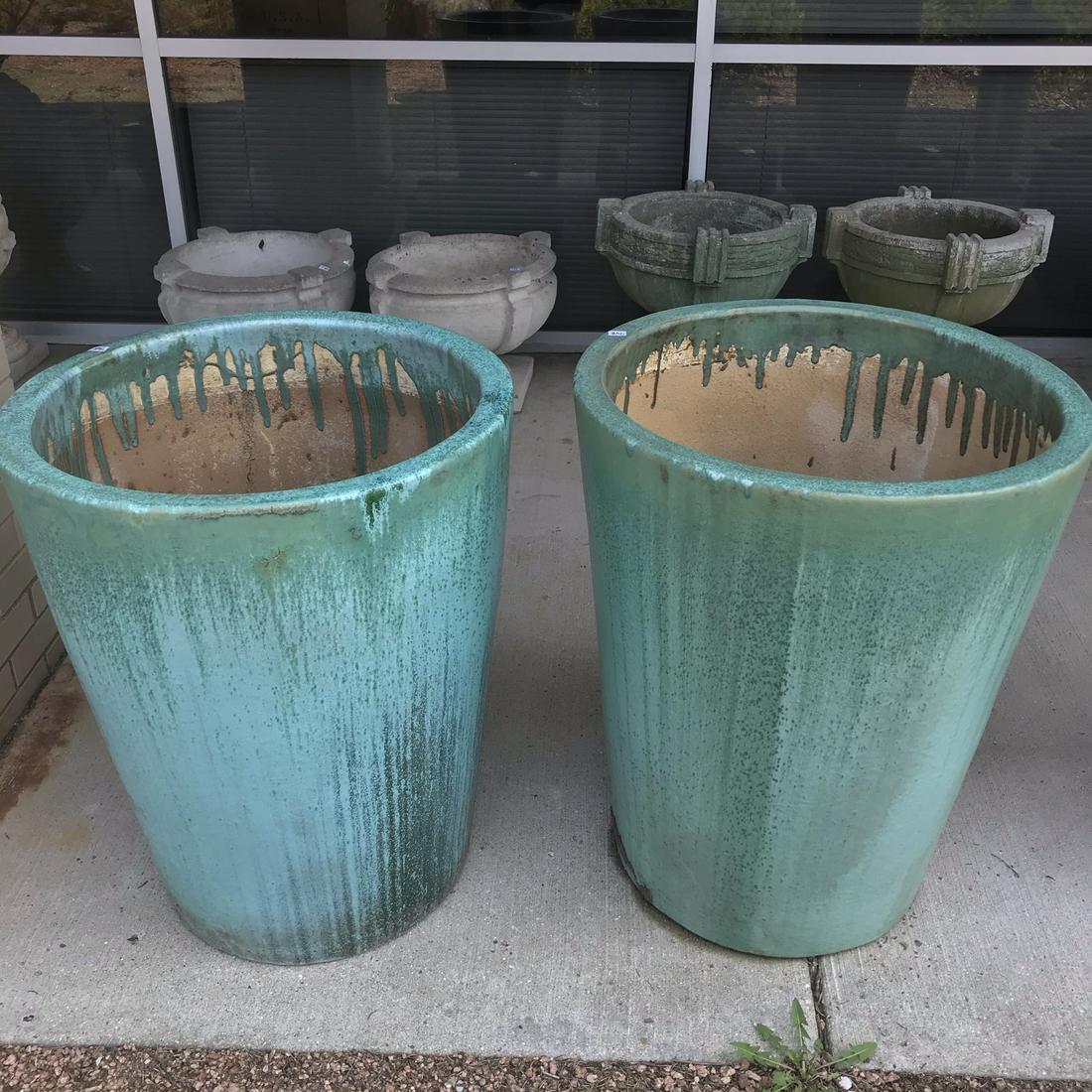 pair of large Celedon Garden Planters (1 of 7)