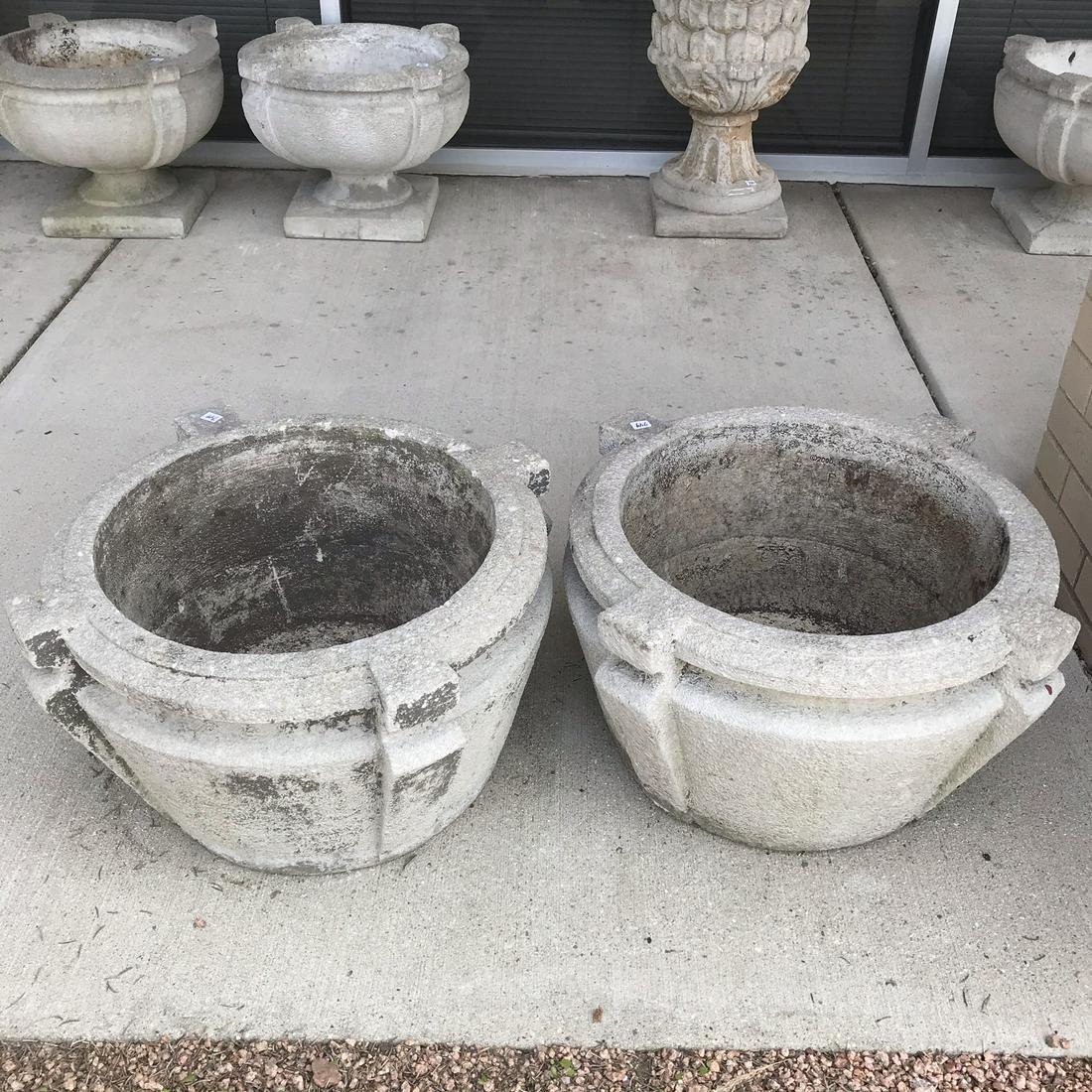 Pair of Neoclassic Cement Planters (1 of 6)