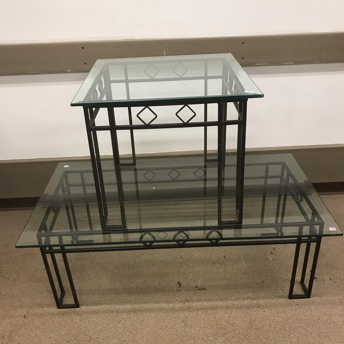 Matching Glass Top Garden Tables (1 of 3)