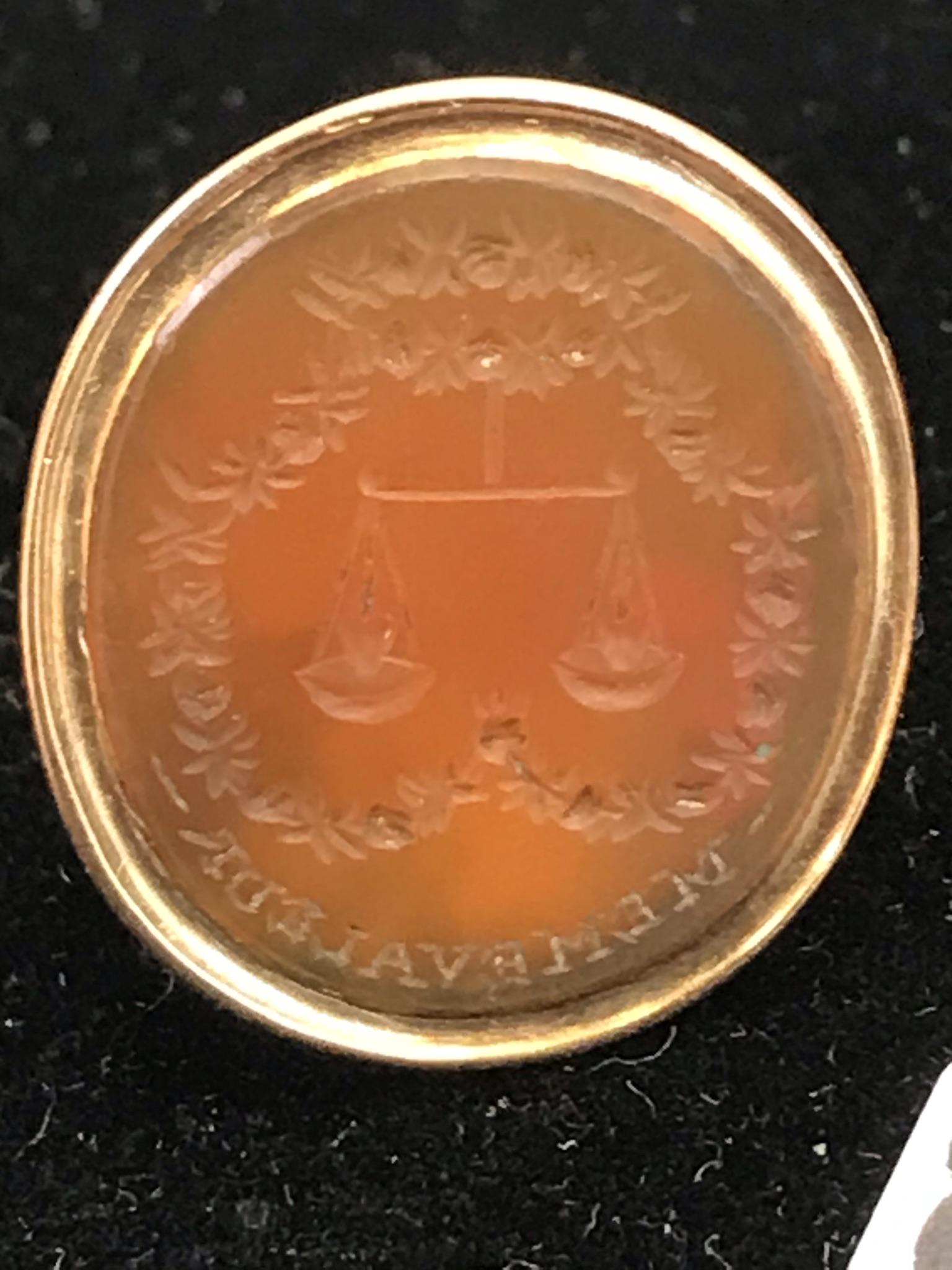 14K Gold Signet Stamp Fob,  19th C. (1 of 10)