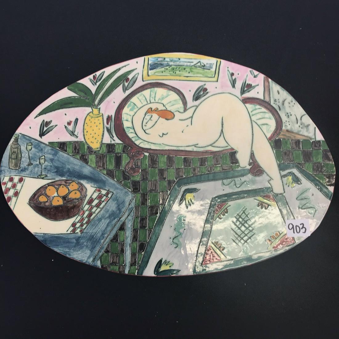 Hand Painted and made Ceramic Plaque (1 of 4)