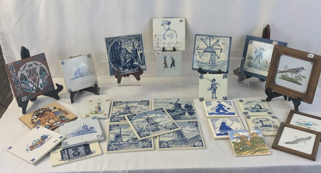 Group of Quimper, Delft and Other Tiles (1 of 13)