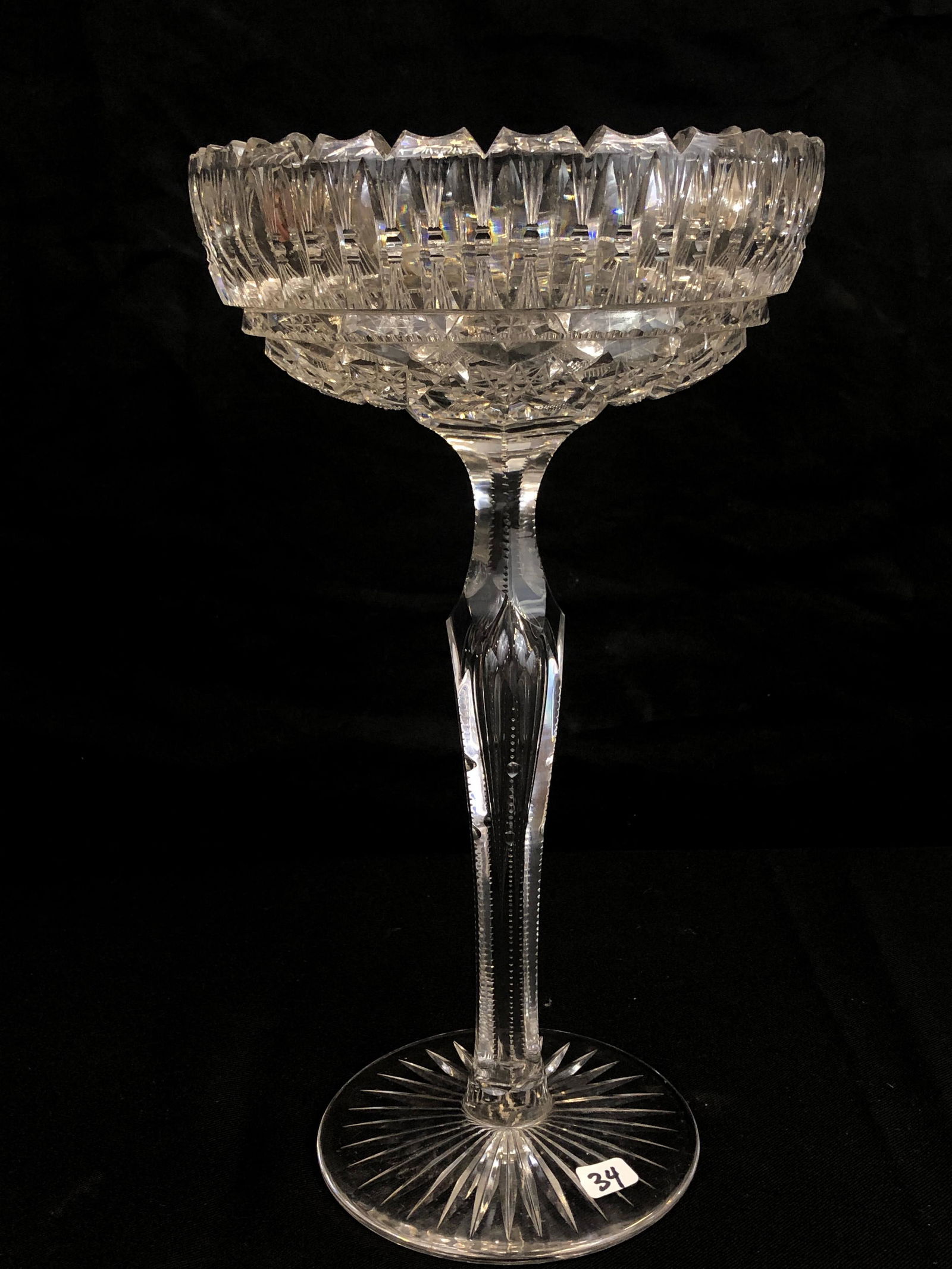 American Brilliant Cut Controlled Bubble Compote (1 of 5)