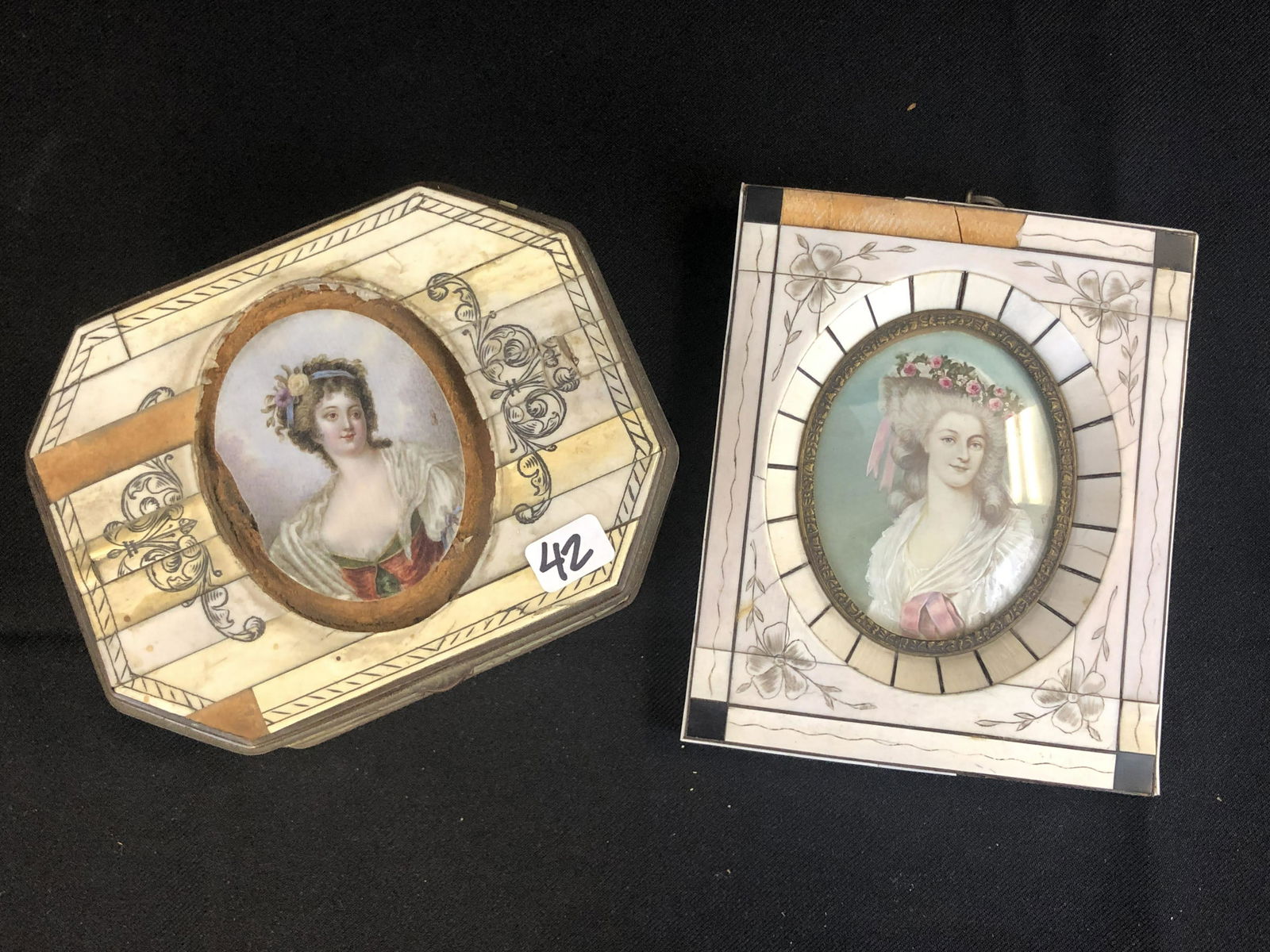 Early Handpainted Portrait and Box (1 of 11)