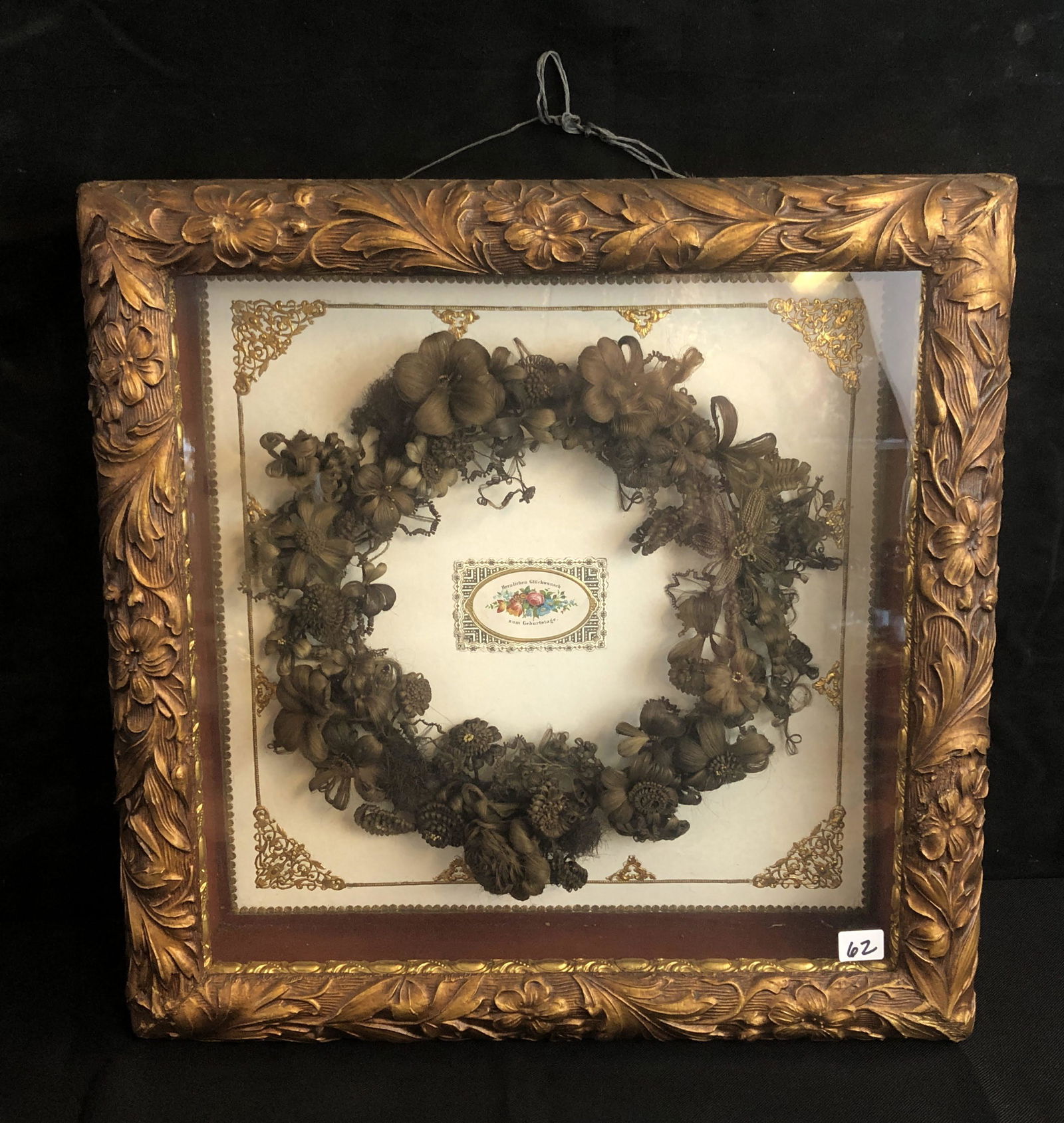 Victorian Hair Wreath in Shadowbox (1 of 10)