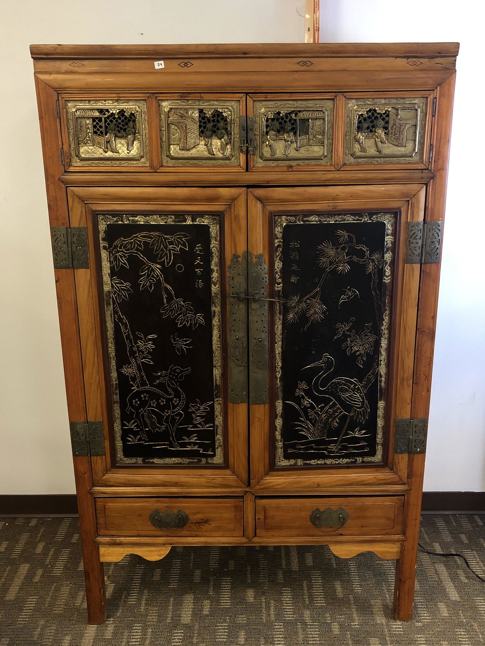 Hand Carved and Lacquered Chinese Bride's Cabinet (1 of 8)