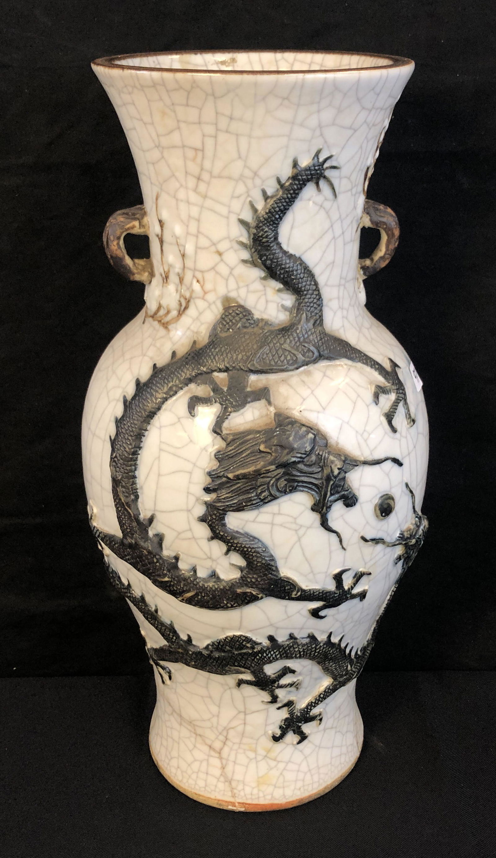 Oriental Vase with Crazing and Dragon (1 of 6)
