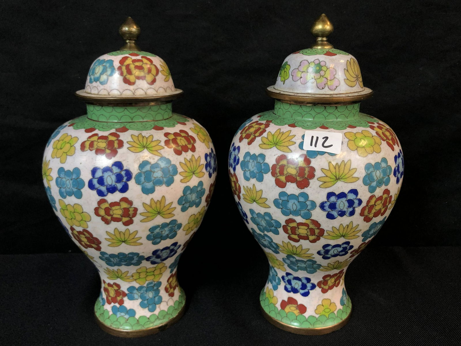 A Pair of Covered Cloisonne Ginger Jars (1 of 4)
